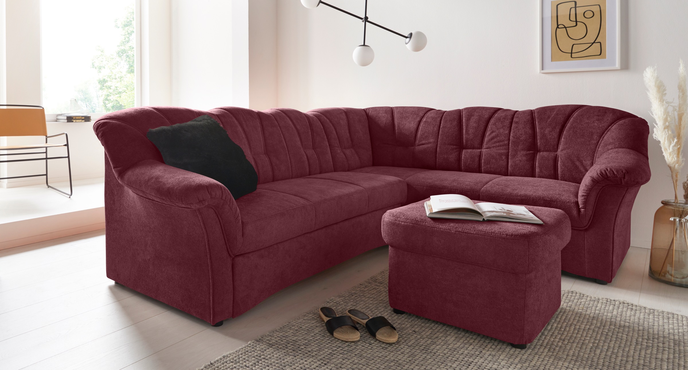 DOMO collection Ecksofa »Papenburg B/T/H: 242/190/84 cm L-Form«, wahlweise mit Bettfunktion, Langer Schenkel links oder rechts