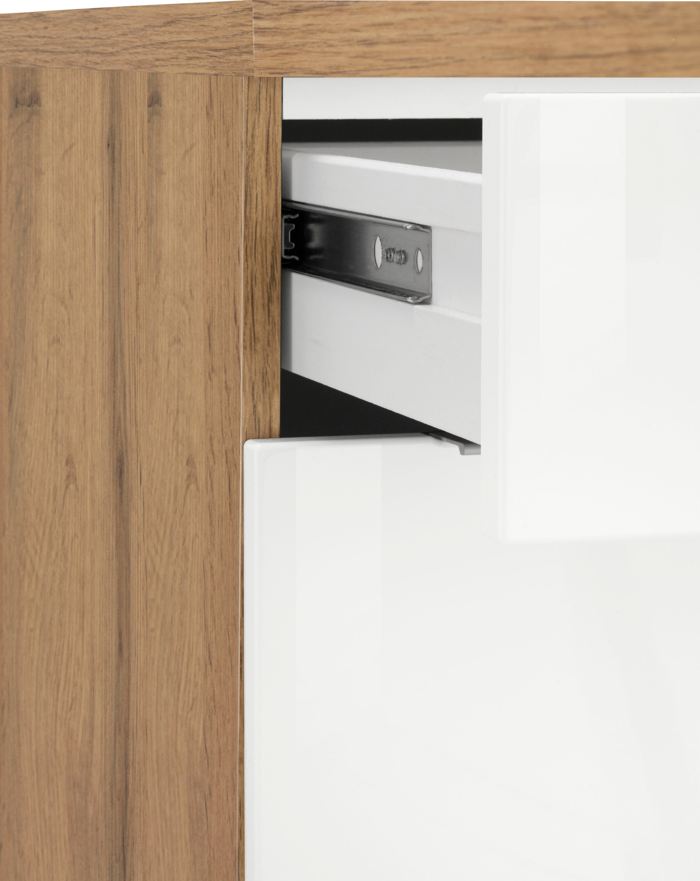 KOCHSTATION Küchenzeile »KS-Brindisi Breite 340 cm«, wahlweise mit E-Geräten und Induktion, mit MDF-Fronten und Regal