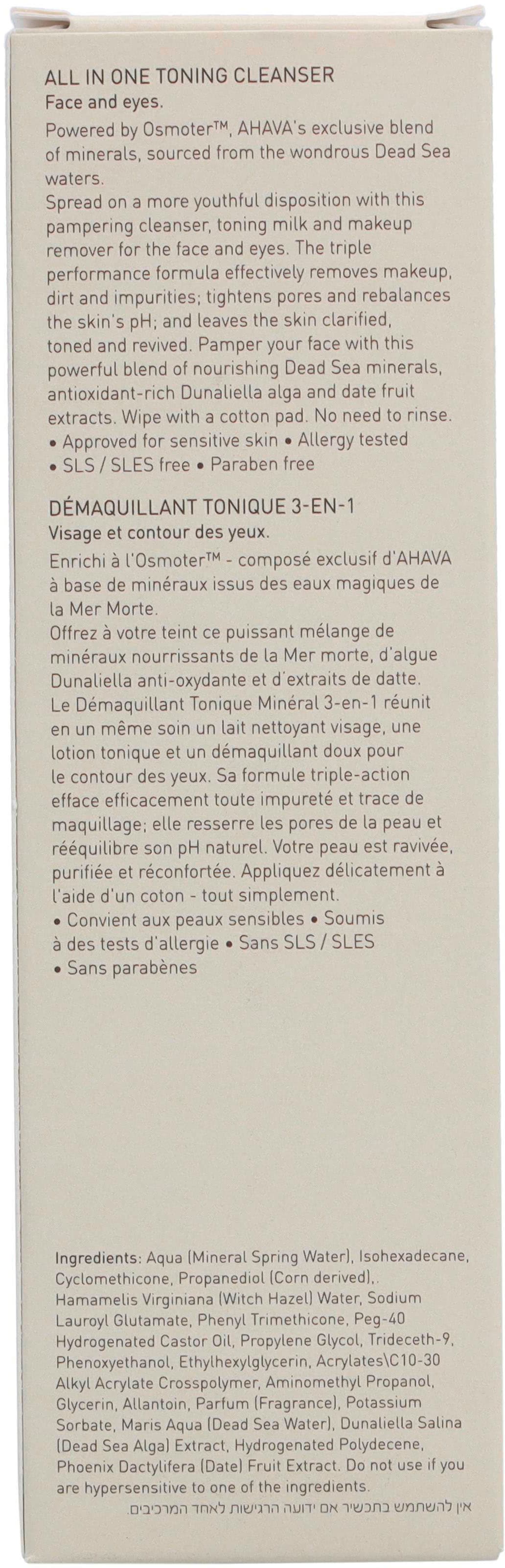 AHAVA Gesichts-Reinigungslotion »Time To Clear All In One Toning Cleanser«, Regenerierend, ohne Parabene und Alkohol, auch für empfindliche Haut.