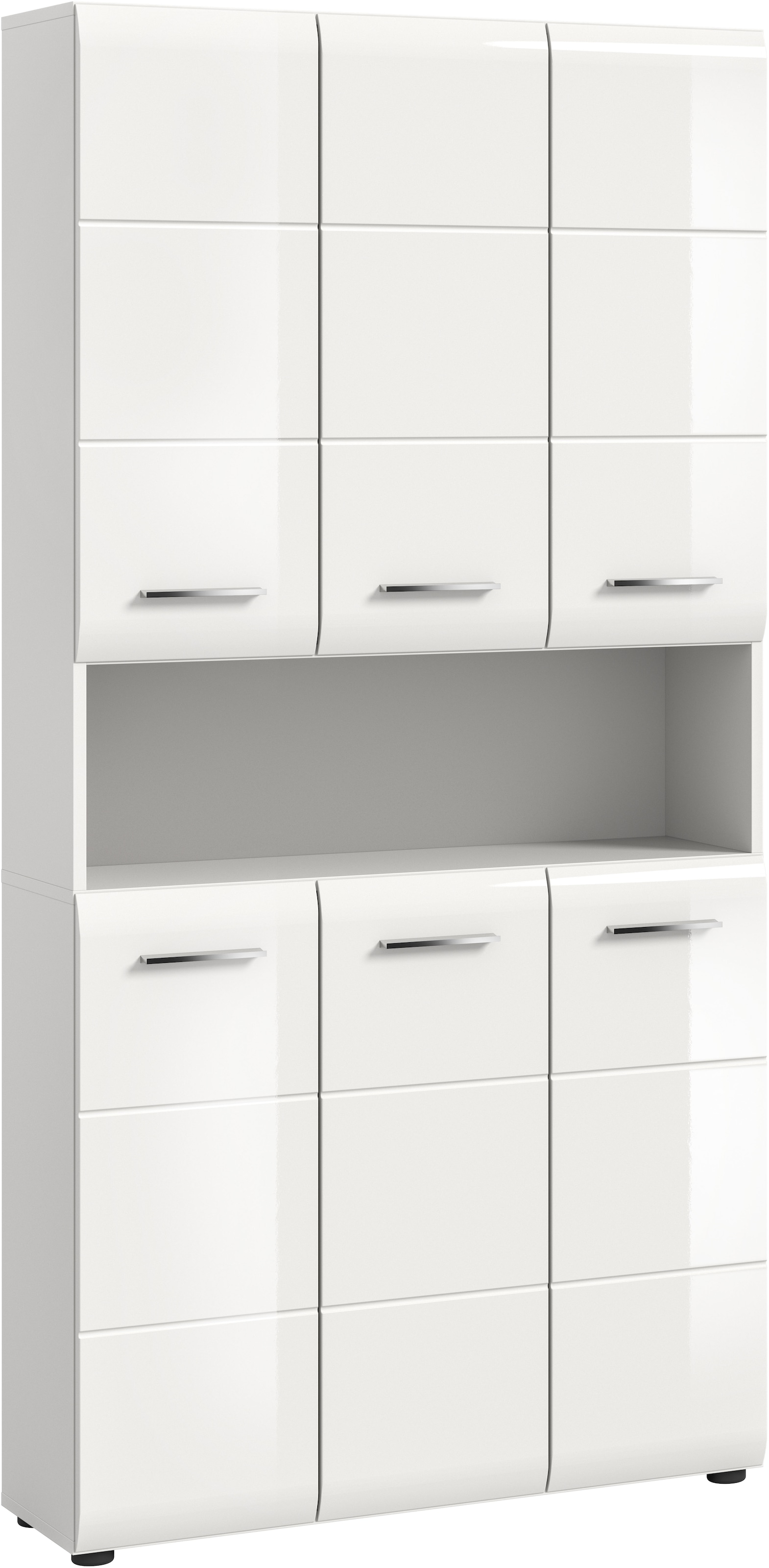 INOSIGN Stauraumschrank 1 Stk. tlg. Florenz, Mehrzweckschrank, Weiß Hochglanz Tiefzieh, 13 Fächer