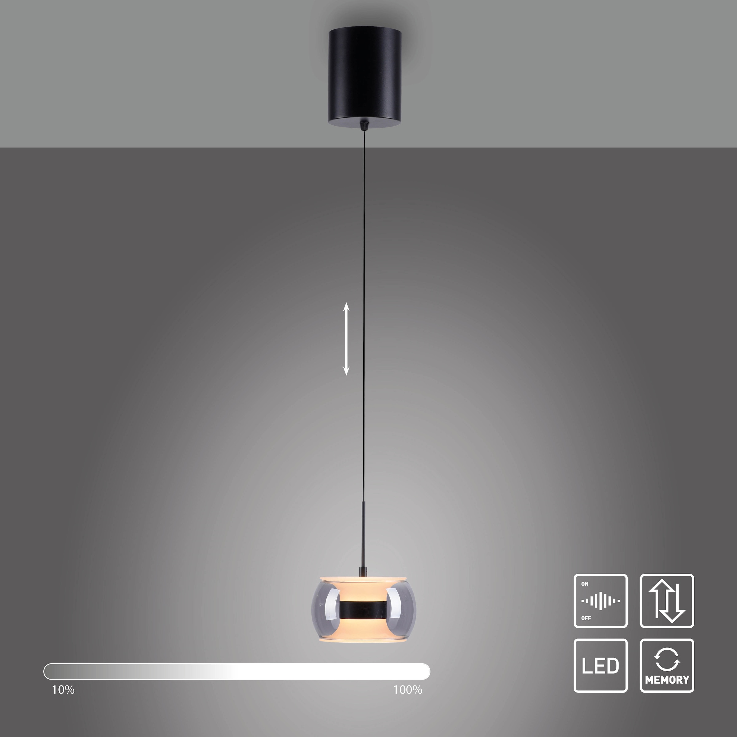 Paul Neuhaus LED Pendelleuchte »FUMEA« LED-Board 1 Stk. warmweiß - kaltweiß Comfort Lift, CCT(2200-5000K), 3-Stufen-Dimmung per Wandschalter