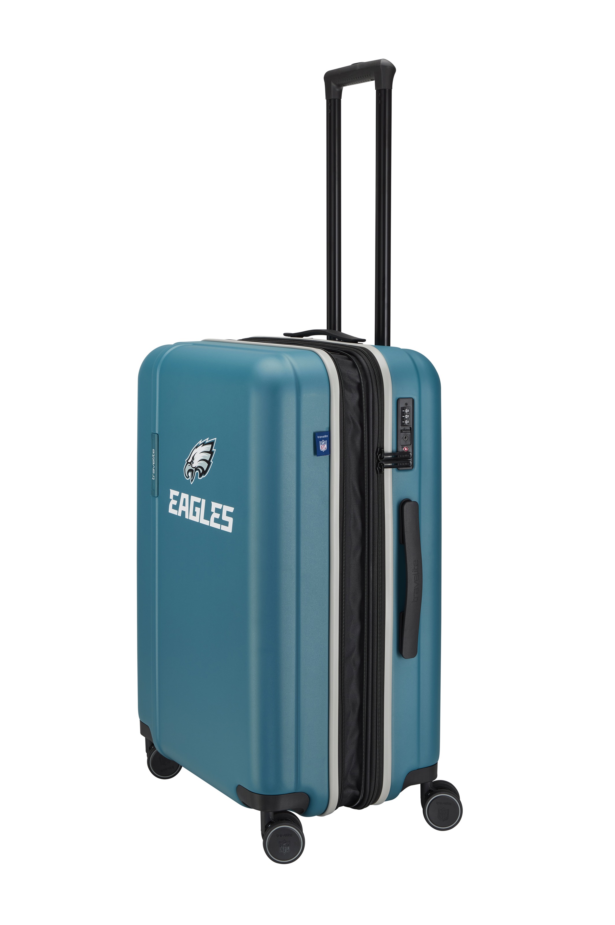 travelite Trolley »travelite x NFL Koffer Hartschale« 69 l 4 Rollen mit TSA-Schloss und 4 Doppelrollen – offizielles NFL-Teamdesign