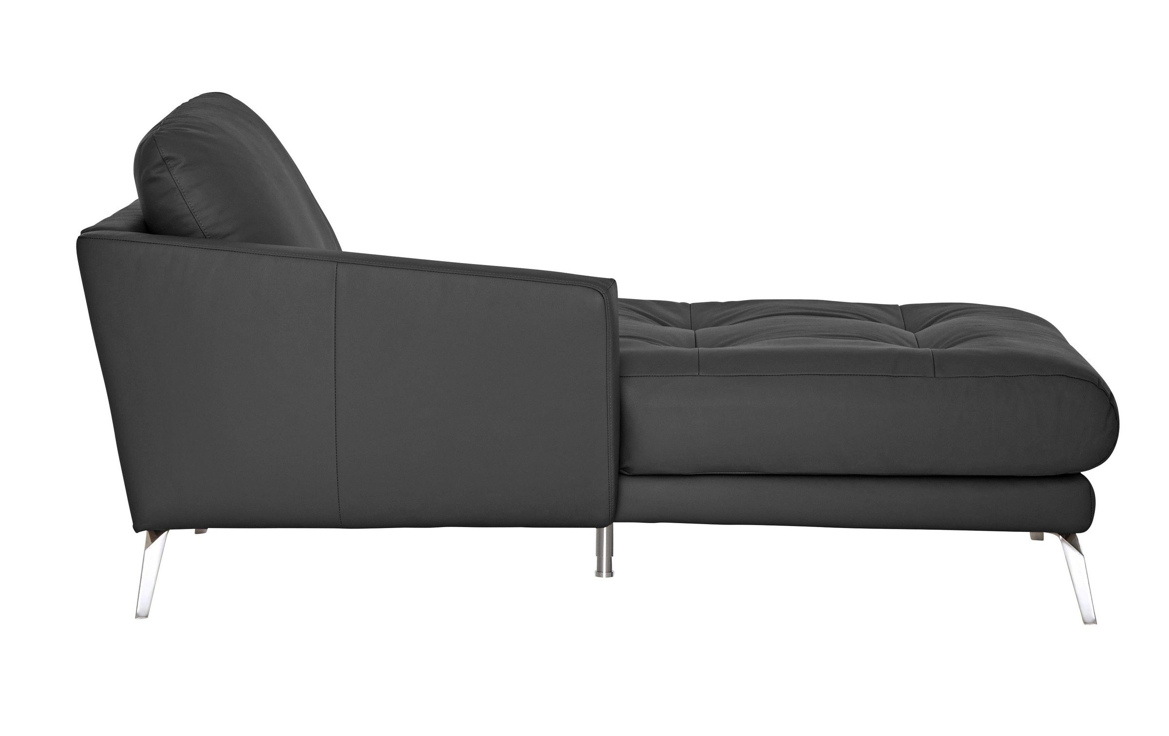 W.SCHILLIG Chaiselongue »softy«, mit dekorativer Heftung im Sitz, Füße Chrom glänzend