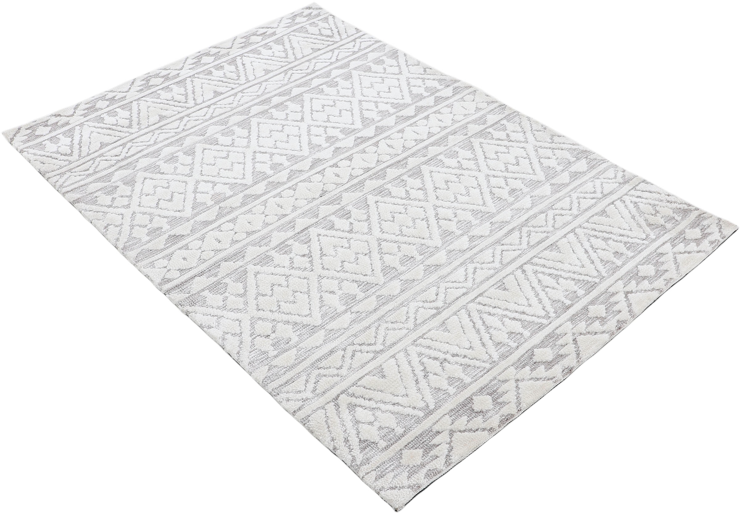 carpetfine Teppich »Holly 2«, rechteckig, 12 mm Höhe, Rauten Motiv, Hoch-Tief Struktur, Wohnzimmer