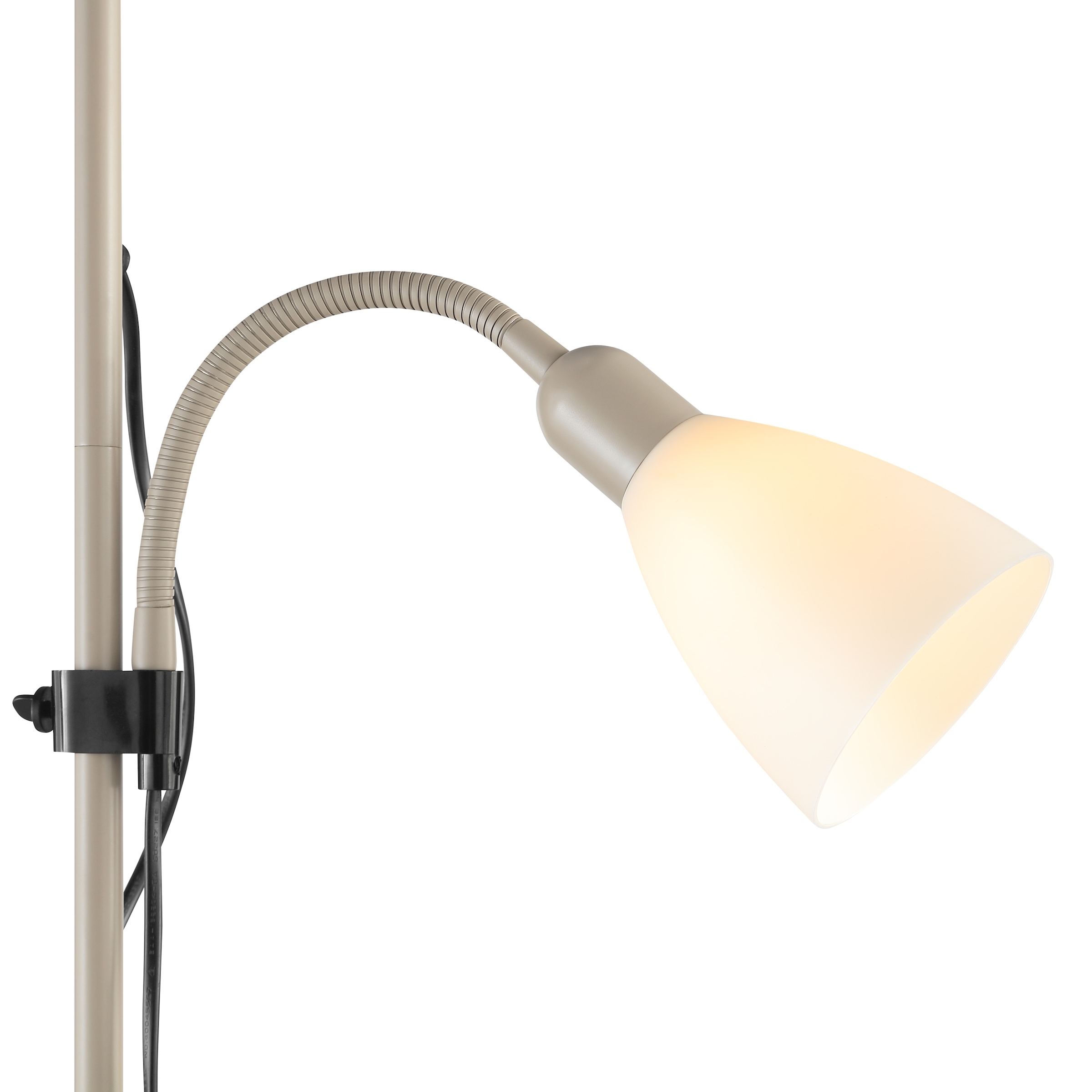 Brilliant Deckenfluter »Spari«, 2 flammig, Leuchtmittel E27-E14 | ohne Leuchtmittel, 180 cm Höhe, Ø 25 cm, E27 + E14, Aluminium/Kunststoff