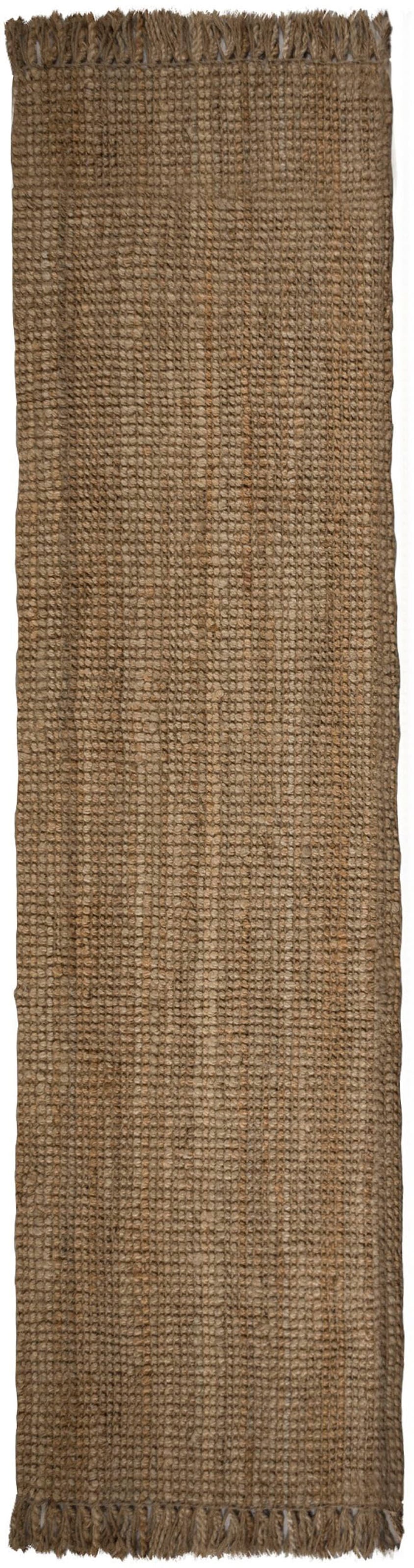 FLAIR RUGS Läufer »Jute Boucle«, rechteckig, 7 mm Höhe, aus 100% Jute, mit Fransen, aus Naturfasern