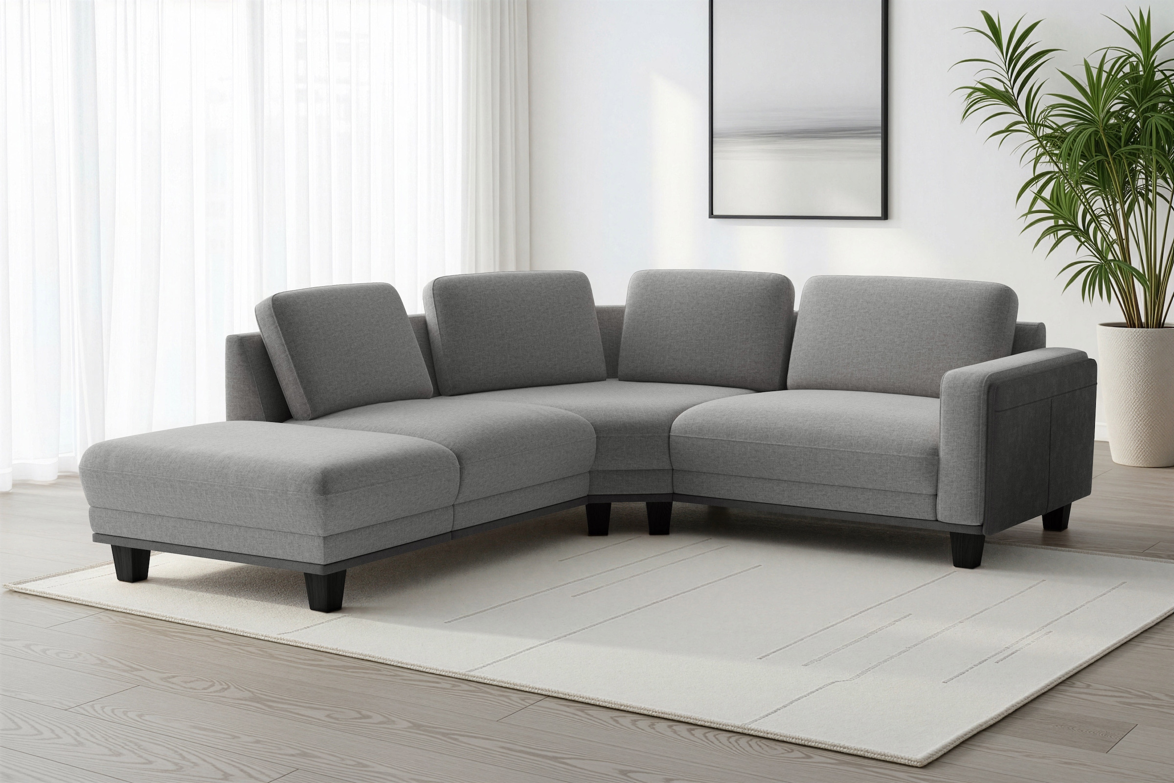 sit&more Ecksofa »Concept« Modernes Sofa in drei Fußfarben zur Auswahl