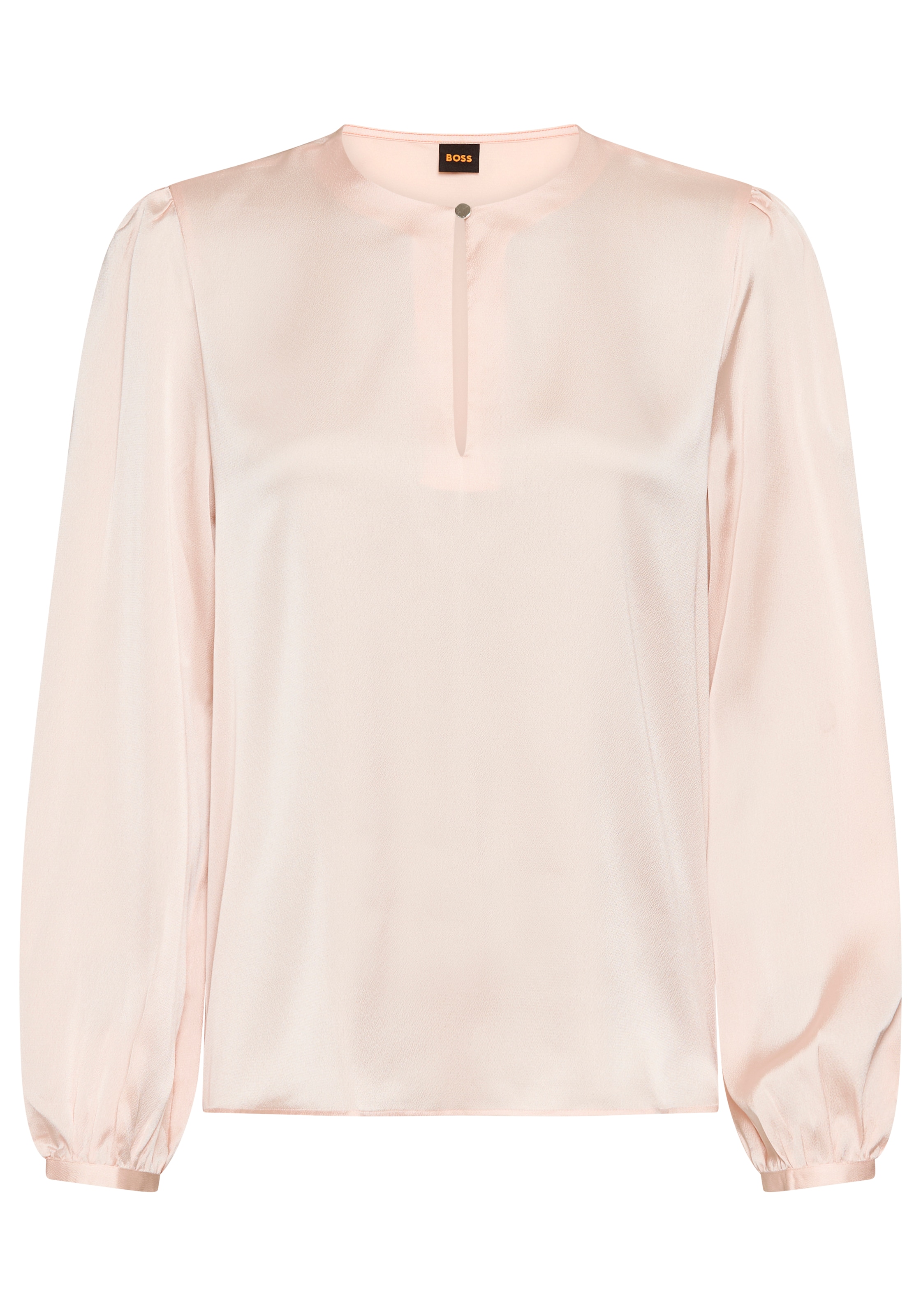 BOSS ORANGE Klassische Bluse »Bonnie Premium Damenmode«, mit geschlitztem Rundhals
