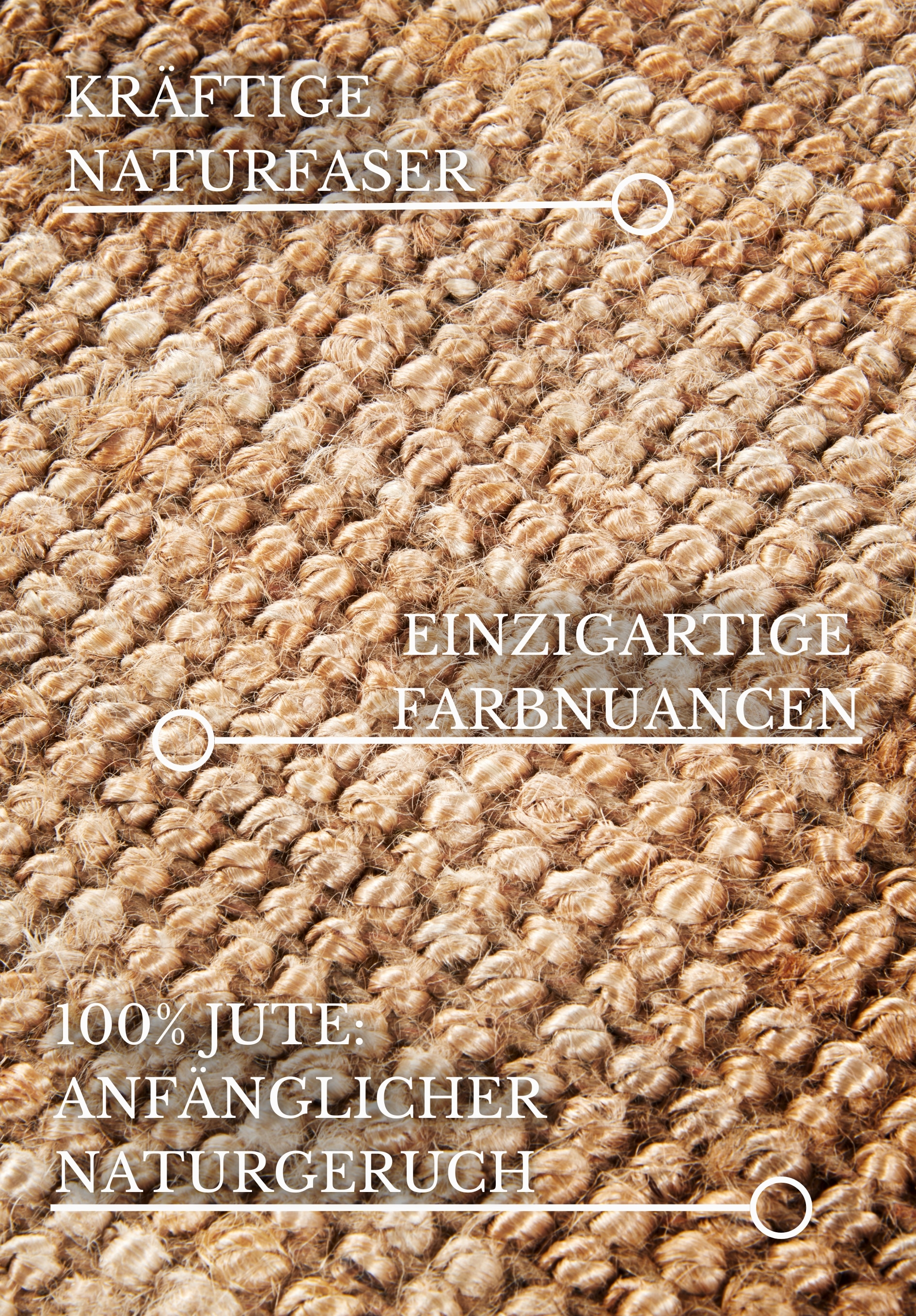 Villeroy & Boch Teppich »Rosalie Juteteppich«, rechteckig, 10 mm Höhe, Läufer, 100% Jute, Natur, Wohnzimmer, Esszimmer, Schlafzimmer, GRS