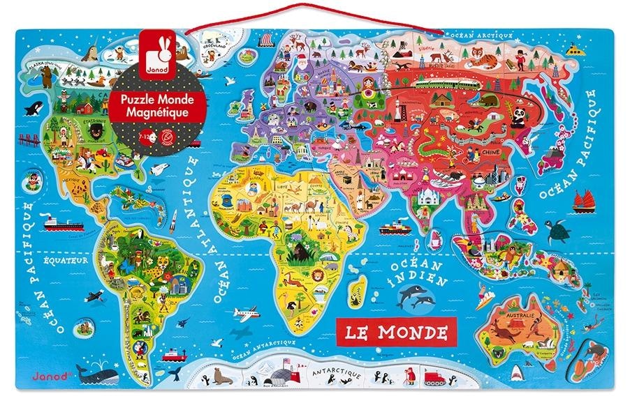 Janod Puzzle »Janod Holz-Puzzle Magnetpuzzle Welt«