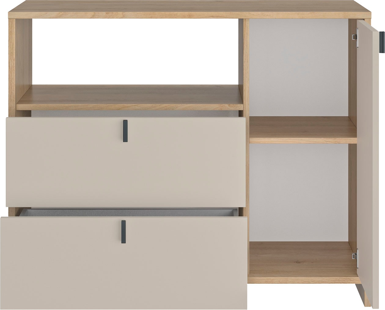 Gami Kommode »RITMO«, Praktische und funktionale Kommode mit 2 Schubladen und einem Fach