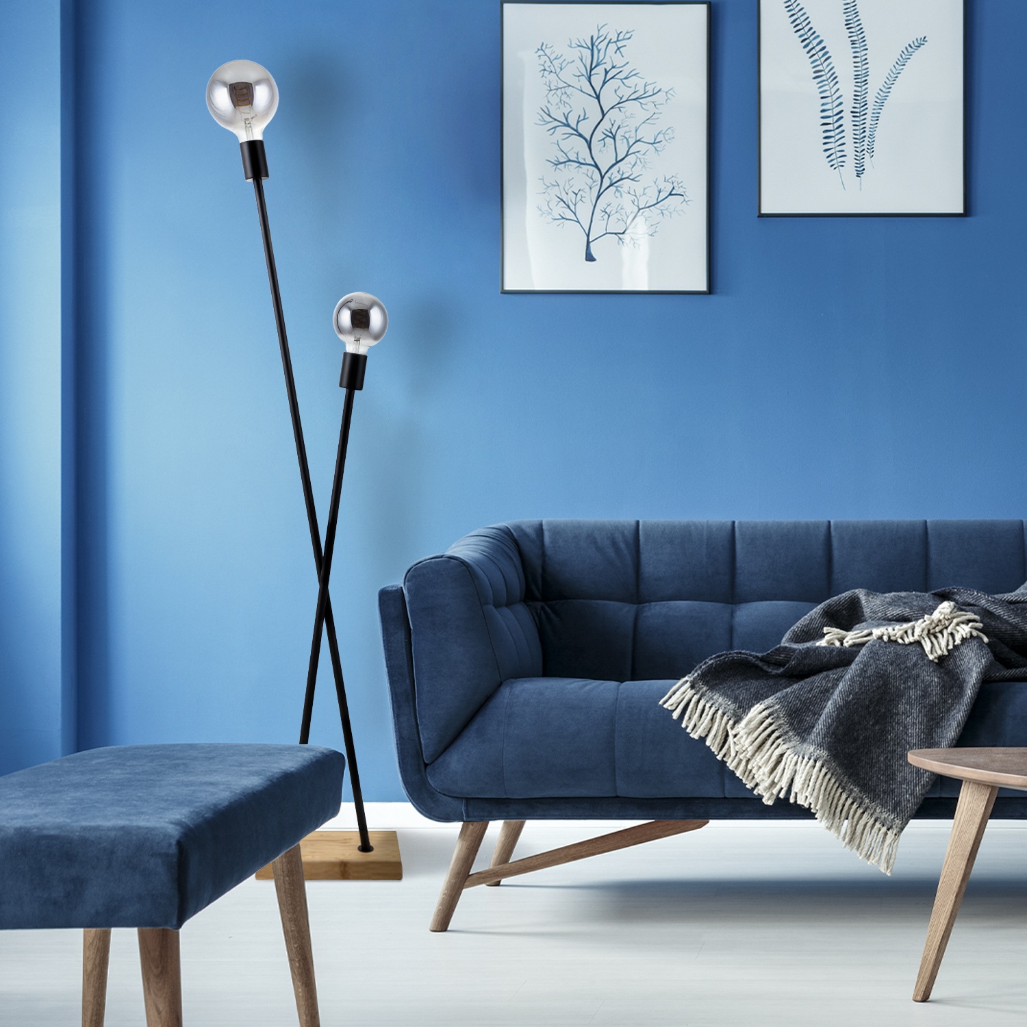 Paco Home Stehlampe »IKS«, 2 flammig, Leuchtmittel E27   ohne Leuchtmittel, günstig online kaufen