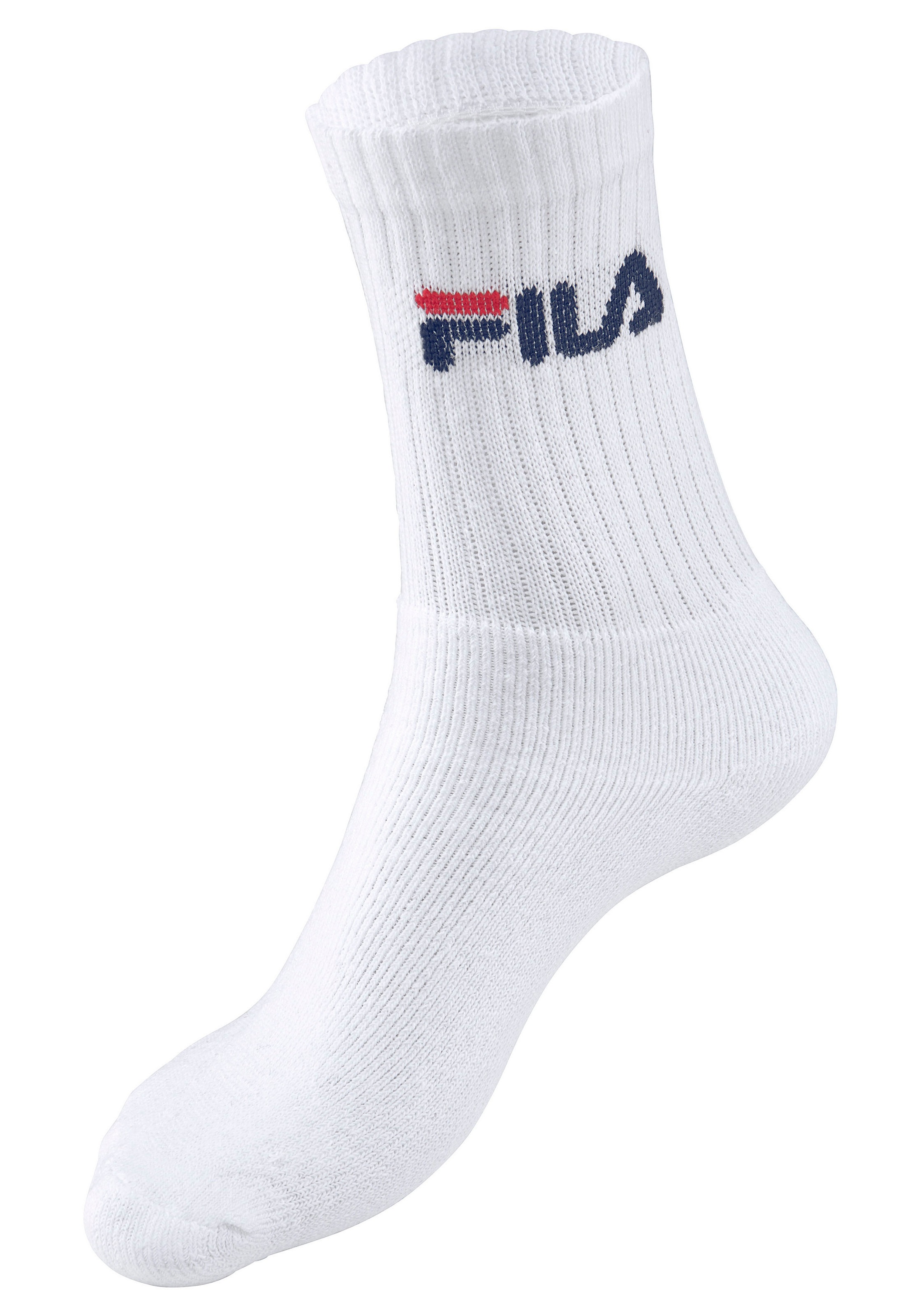 Fila Tennissocken »UNISEX CREW TENNIS FULL TERRY SOCKS«, (6 Paar), Sportsocken, flache Zehennaht