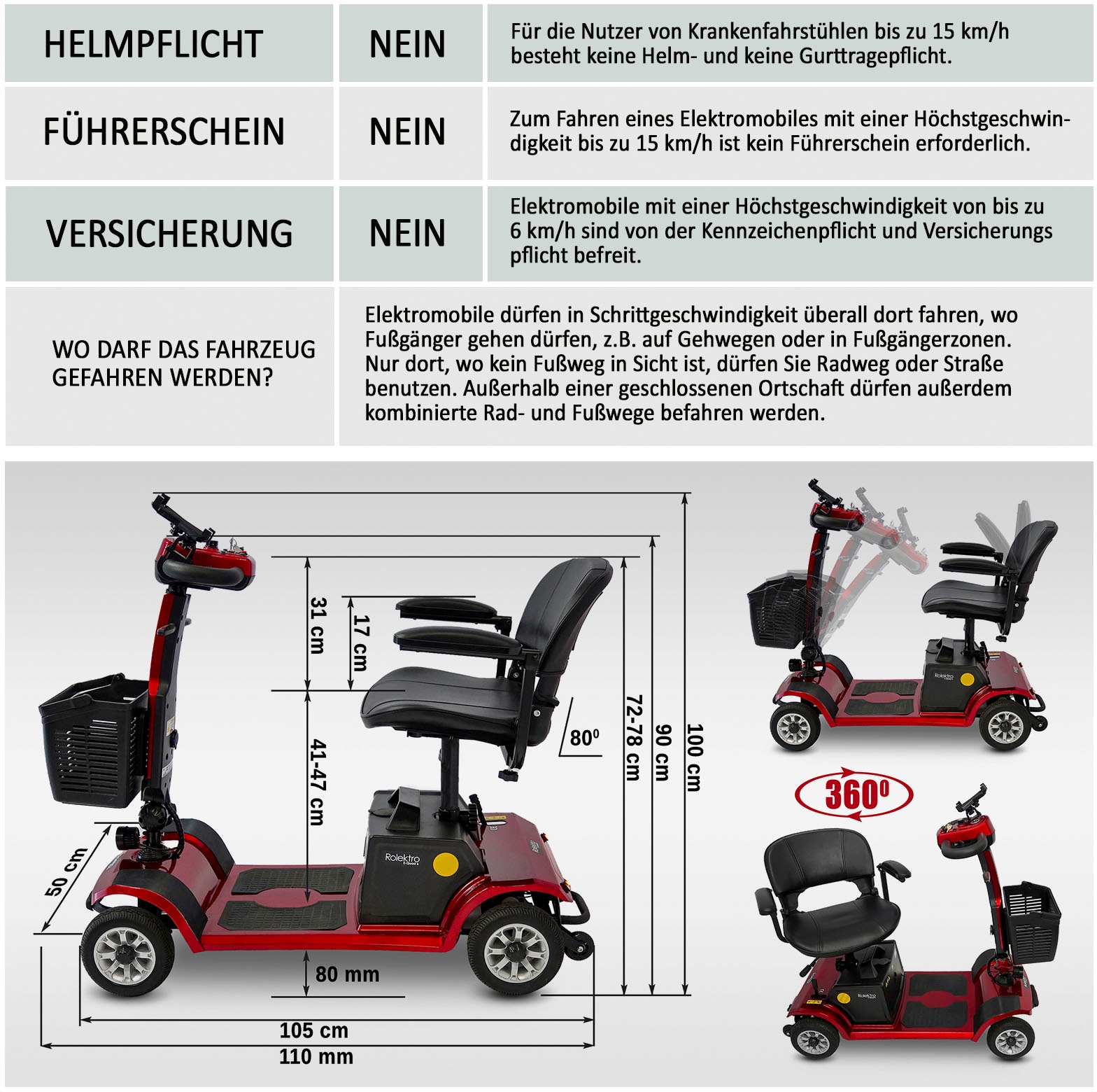 Rolektro Elektromobil »E-Quad 6«