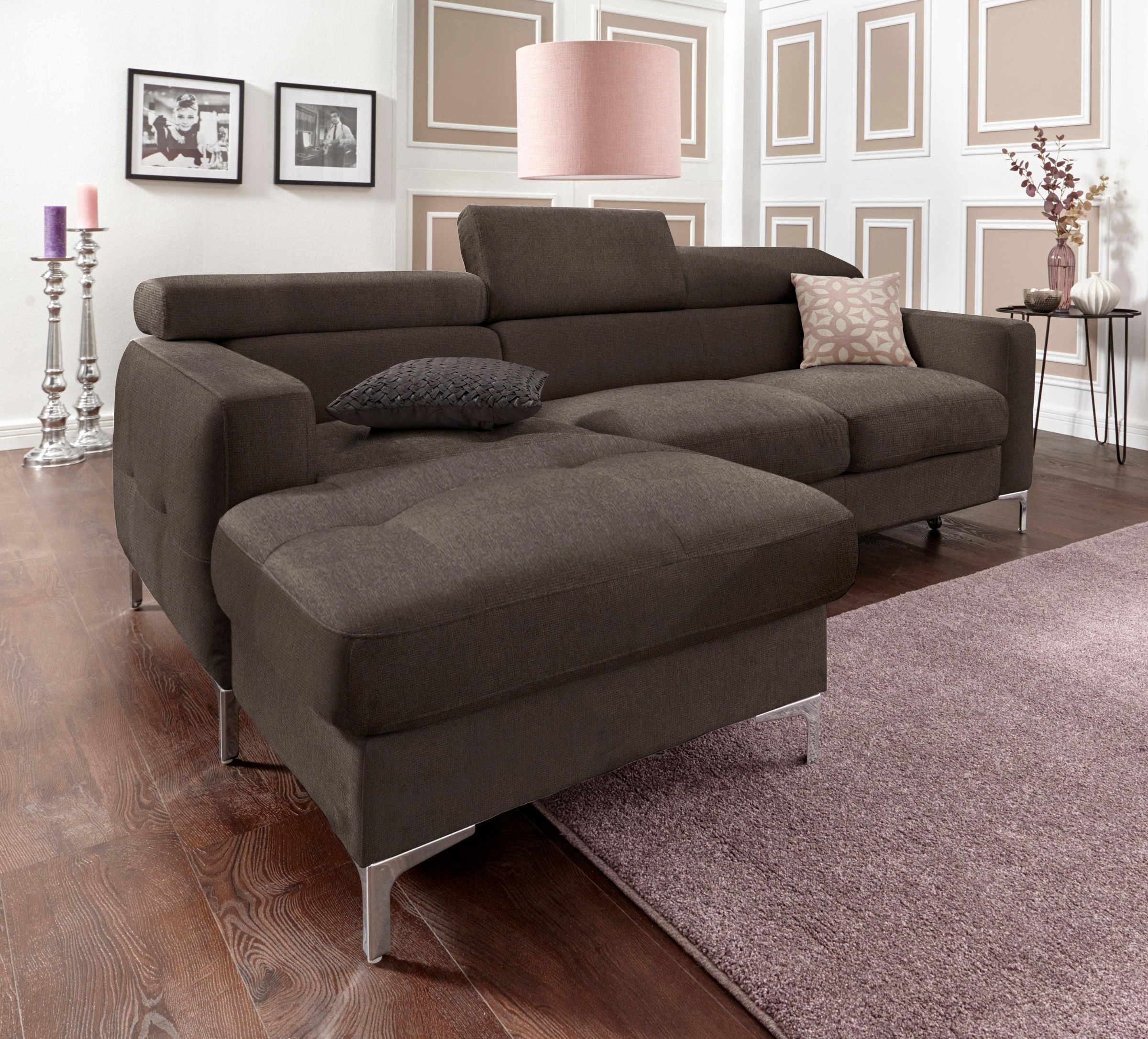 COTTA Ecksofa "Sammy L-Form" mit Kopfteilverstellung, wahlweise mit Bettfun günstig online kaufen