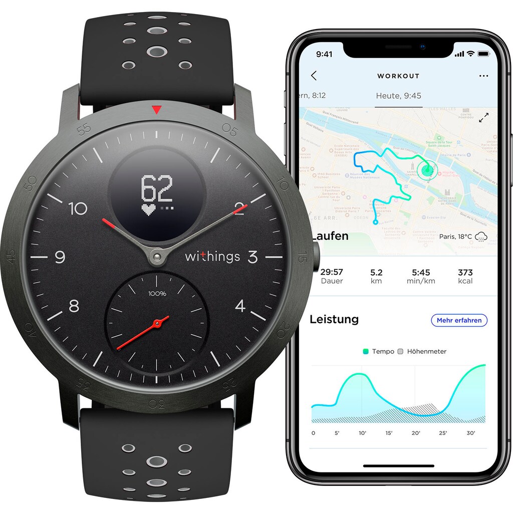 Withings Fitnessuhr »STEEL HR Sport«