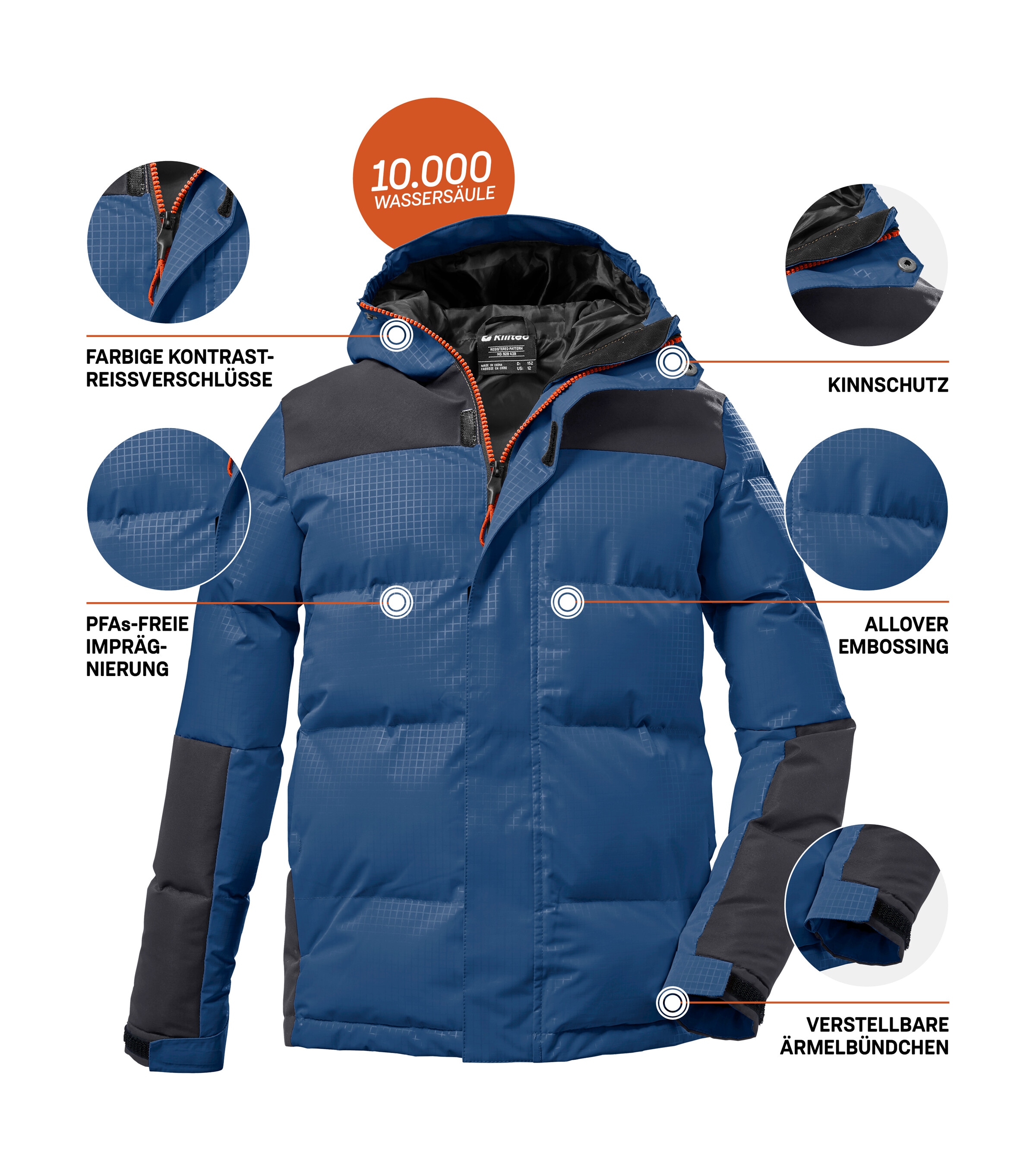 Killtec Steppjacke »KOW 31 BYS QLTD JCKT« Kinder Winterjacke, gefüttert, wind- und wasserabweisend, atmungsaktiv