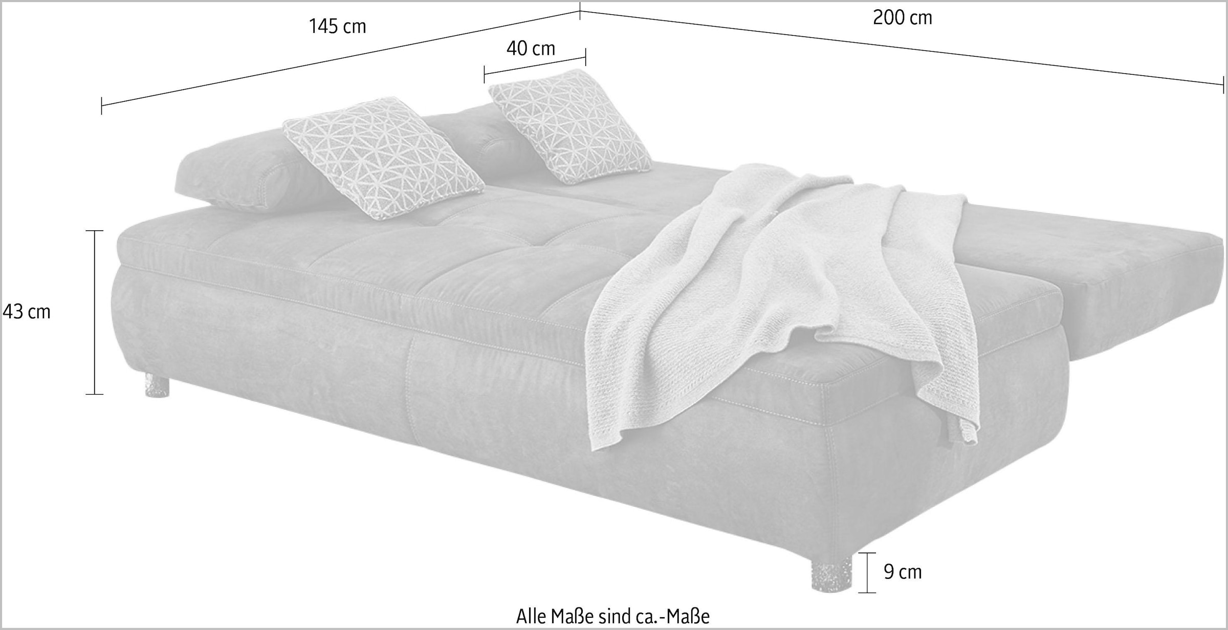 Jockenhöfer Gruppe Schlafsofa »Antonio«, Bettfunktion und Bettkasten, Wellenfederung für Sitzen und Liegen