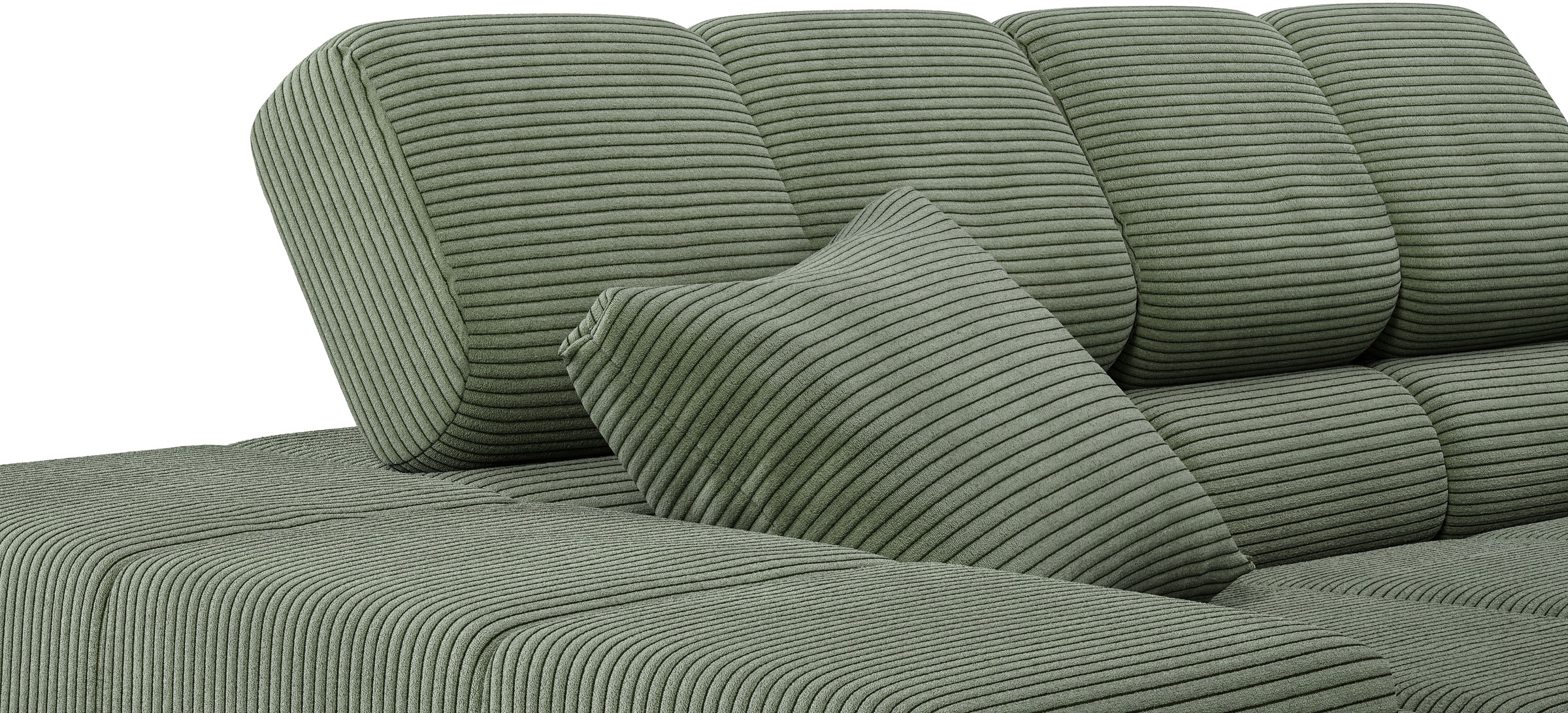 INOSIGN Ecksofa »Ancona incl. Kopfteilverstellung, Zierkissen Breite 319cm, L-Form«, wahlweise motorische Sitztiefenverstellung, auch in Cord + Easy Care