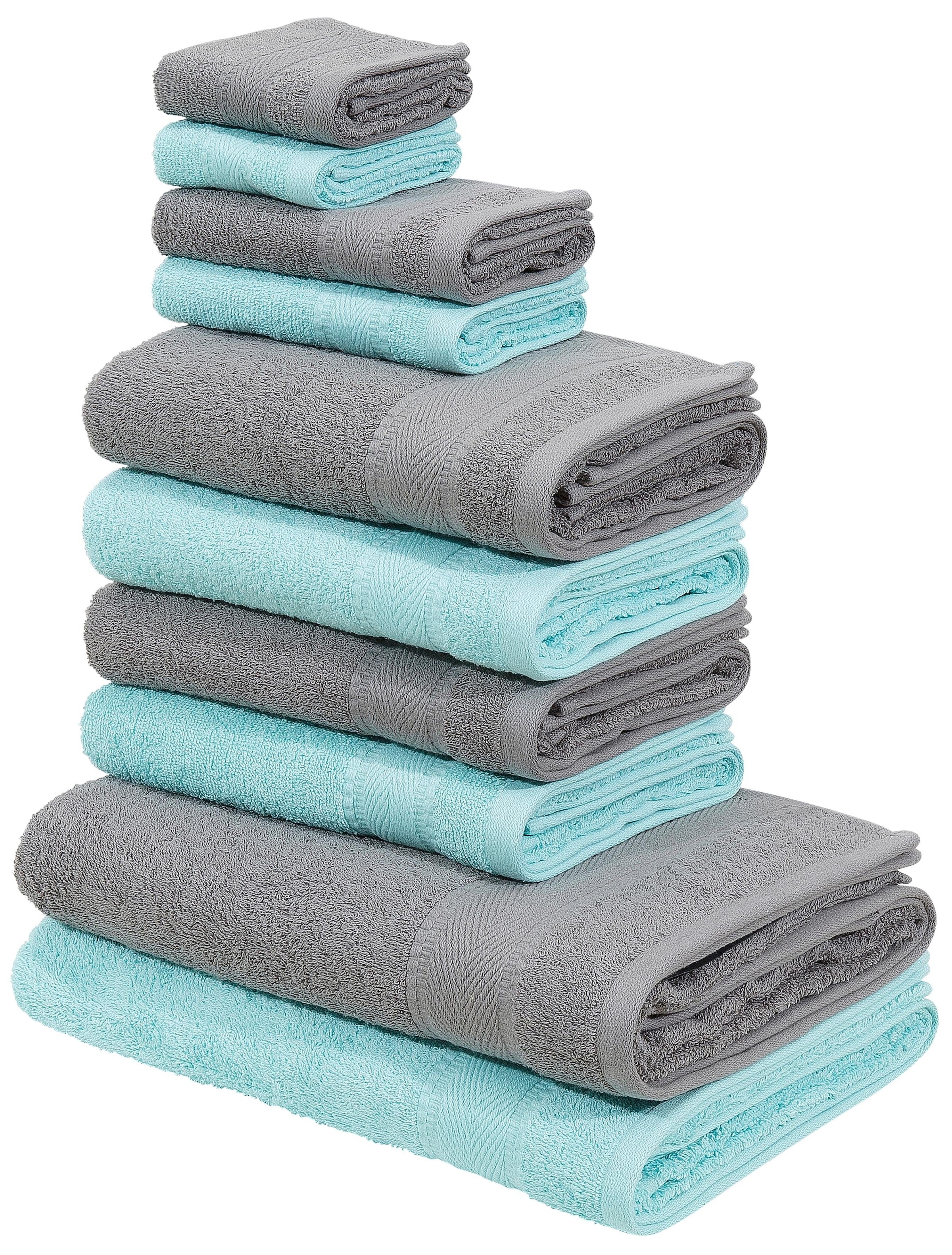 my home Handtuch Set, bequem aus 10 »Afri«, tlg., weich, Baumwolle, Bordüre bestellen mit Handtücher Set 100% und schnell Walkfrottee