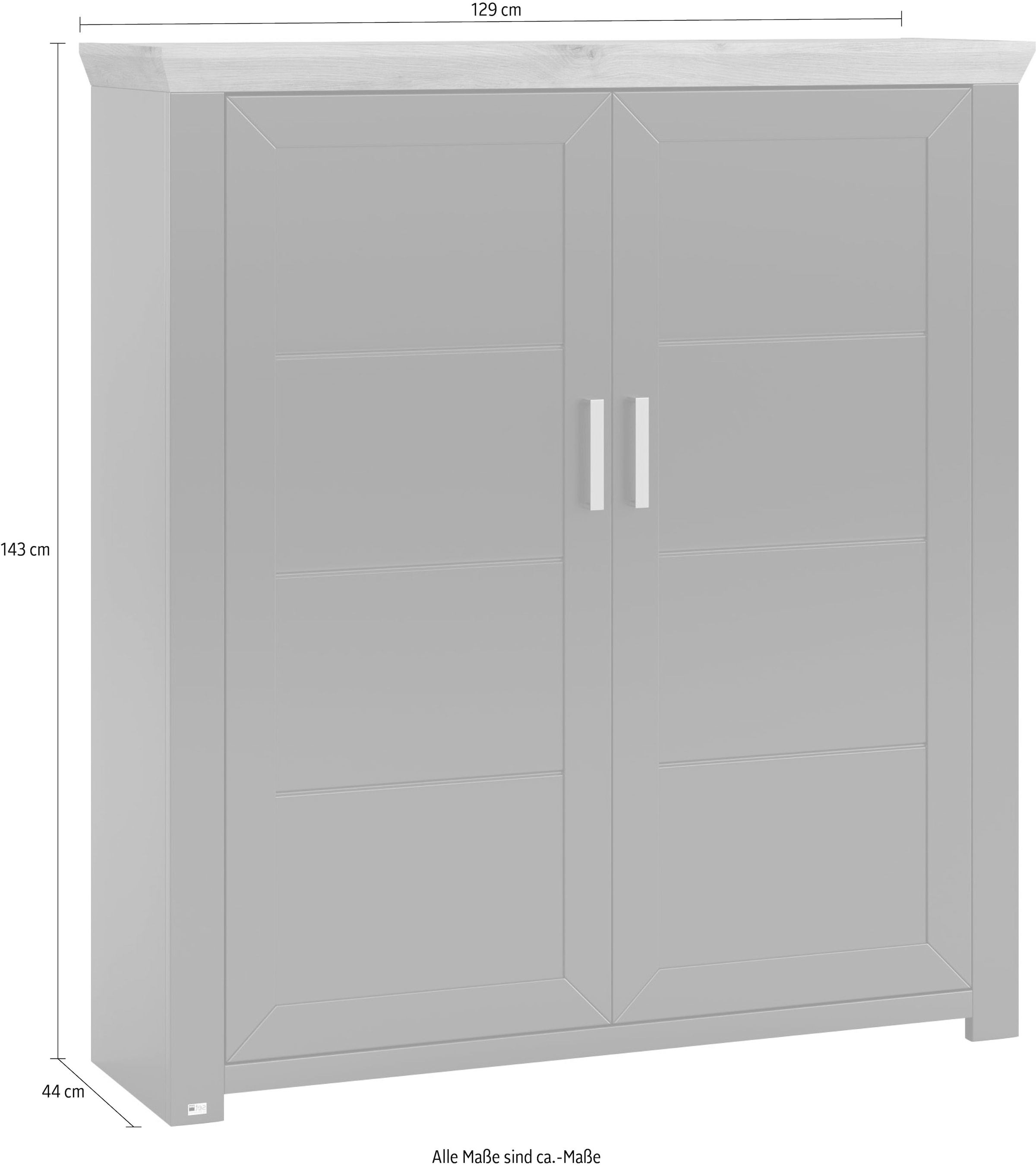 set one by Musterring Highboard »York«, Typ 19, mit 3 Schubkästen und Flaschenregal, Landhausstil, B 129cm