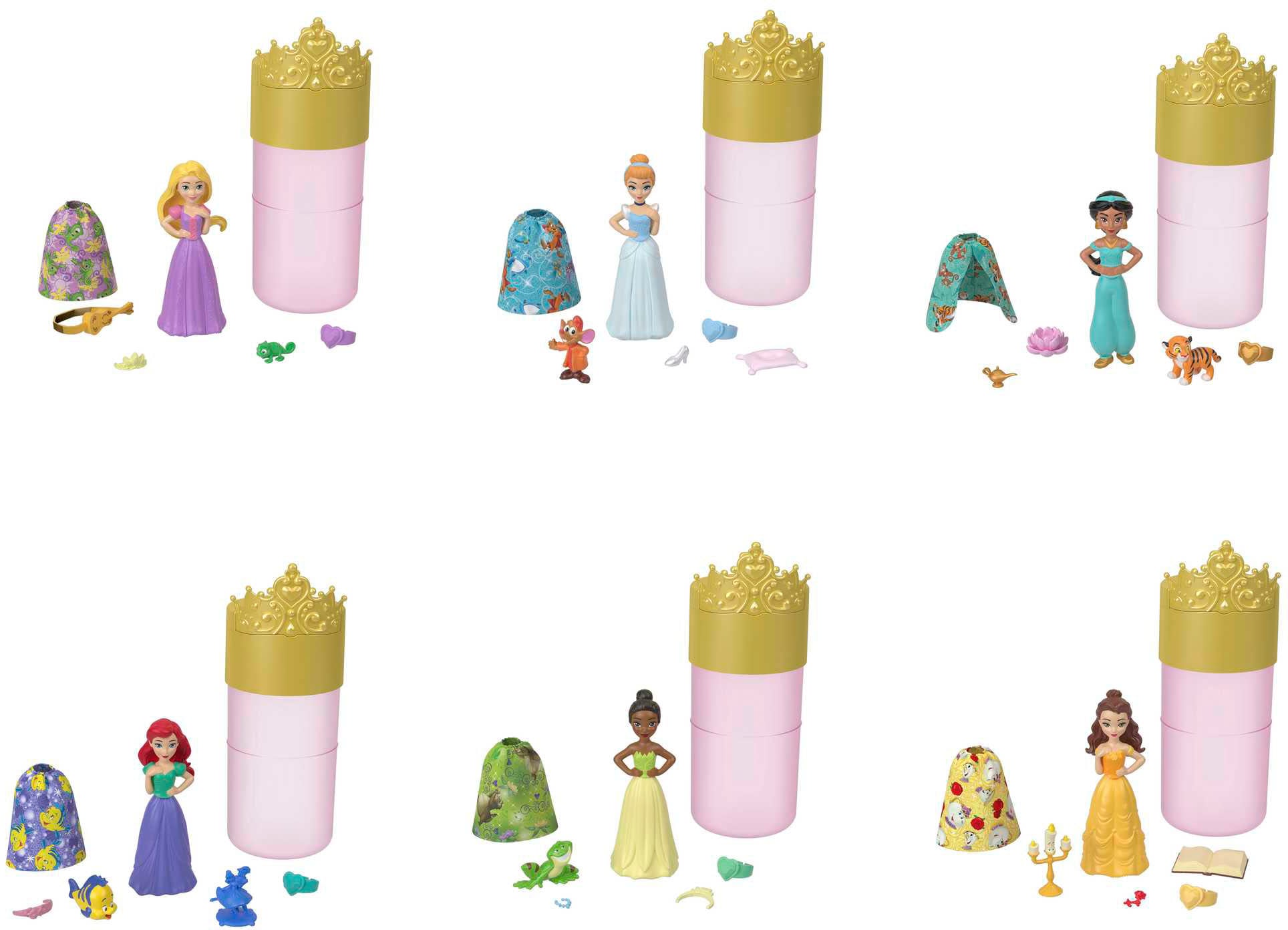 Mattel® Anziehpuppe »Disney Prinzessin, Color Reveal-Puppen, Freundschaft-Serie«, mit 6 Überraschungen
