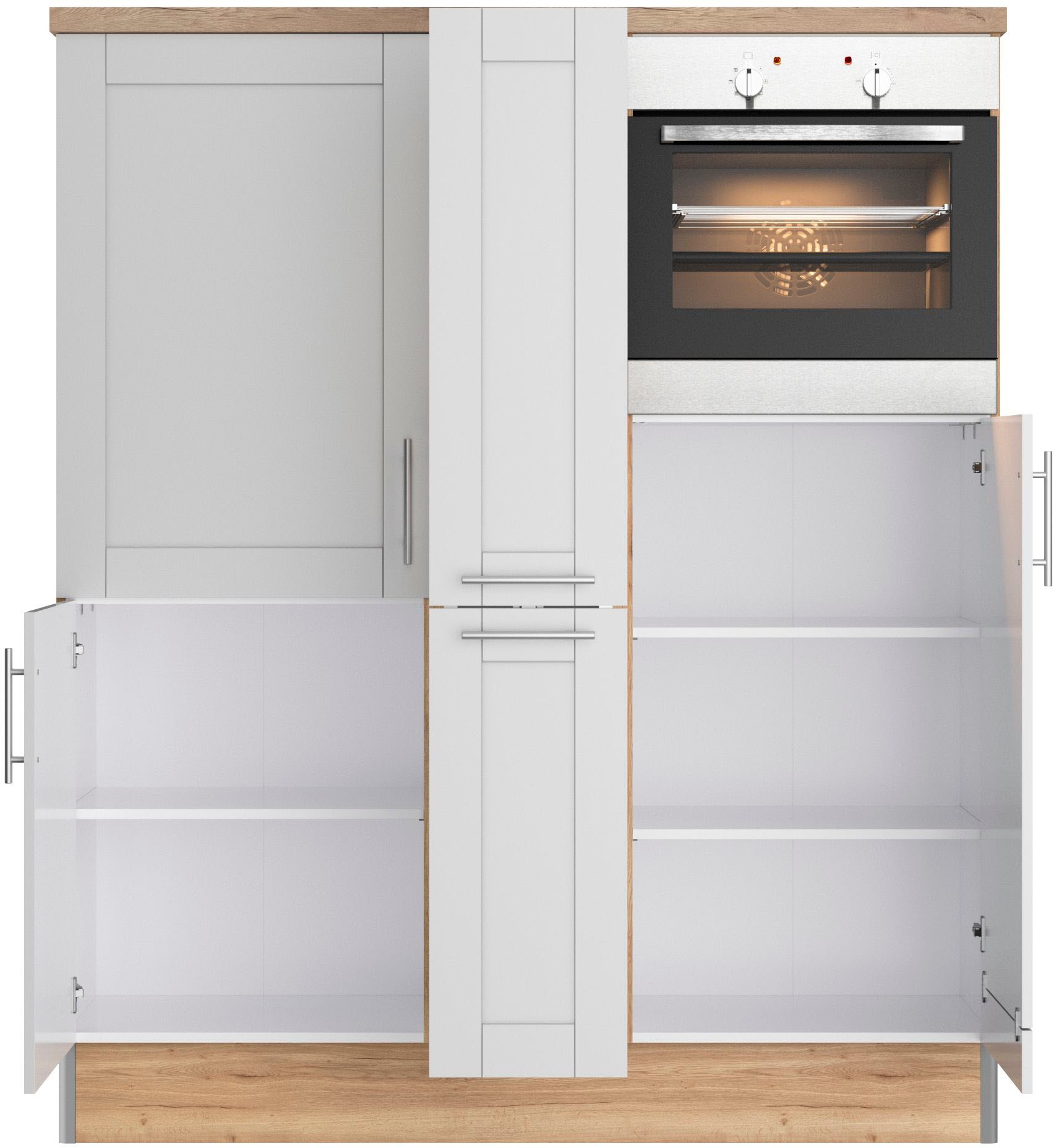 KOCHSTATION Pantryküche »KS-Ahus«, Breite 150 cm,wahlweise mit E-Geräten,Soft-Close-Funktion