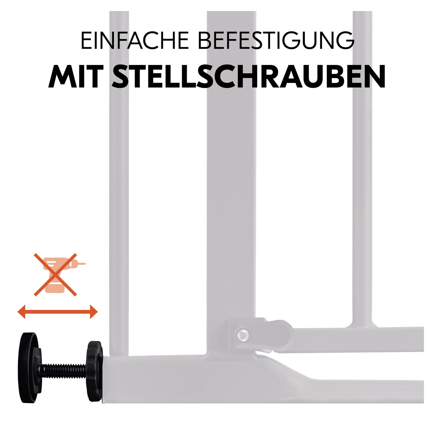 Hauck Türschutzgitter »Clear Step 2, Black«, auch als Treppenschutzgitter verwendbar; 75-80 cm, flacher Durchgang