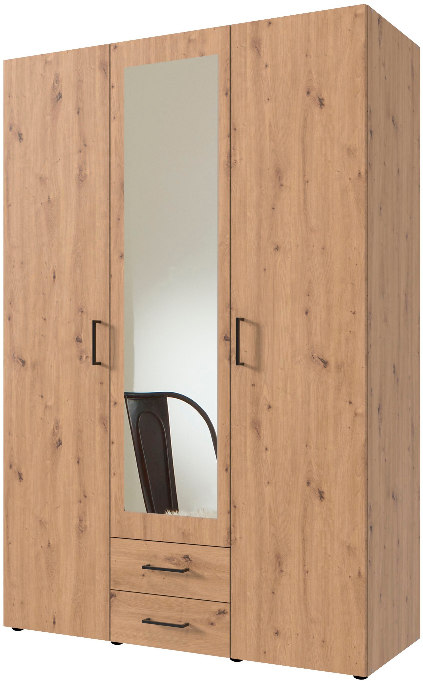 Wimex Drehtürenschrank »Mugano« mit langen oder kurzen Griffen aus Metall, günstig online kaufen