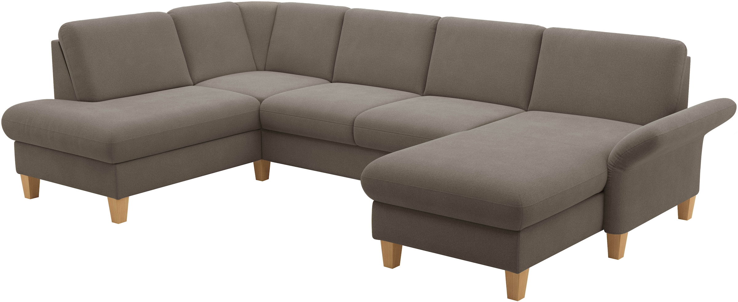 Home affaire Wohnlandschaft »Rochelle, U-Form«, optional mit Armteilverstellung, mit Bettfunktion & Bettkasten