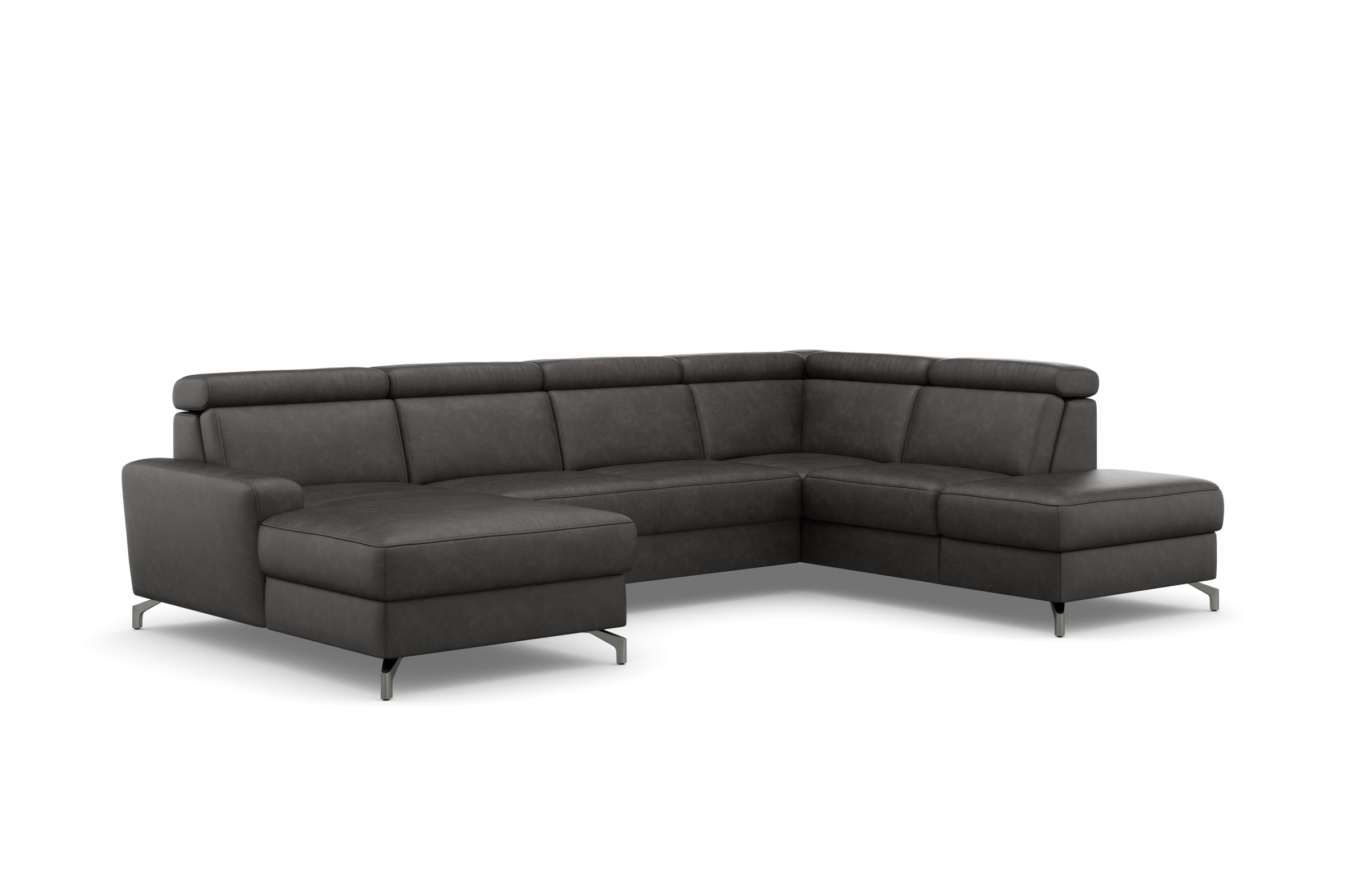 sit&more Wohnlandschaft »Scarlett U-Form«, inklusive Kopfteilverstellung, wahlweise mit Bettfunktion, Bettkasten