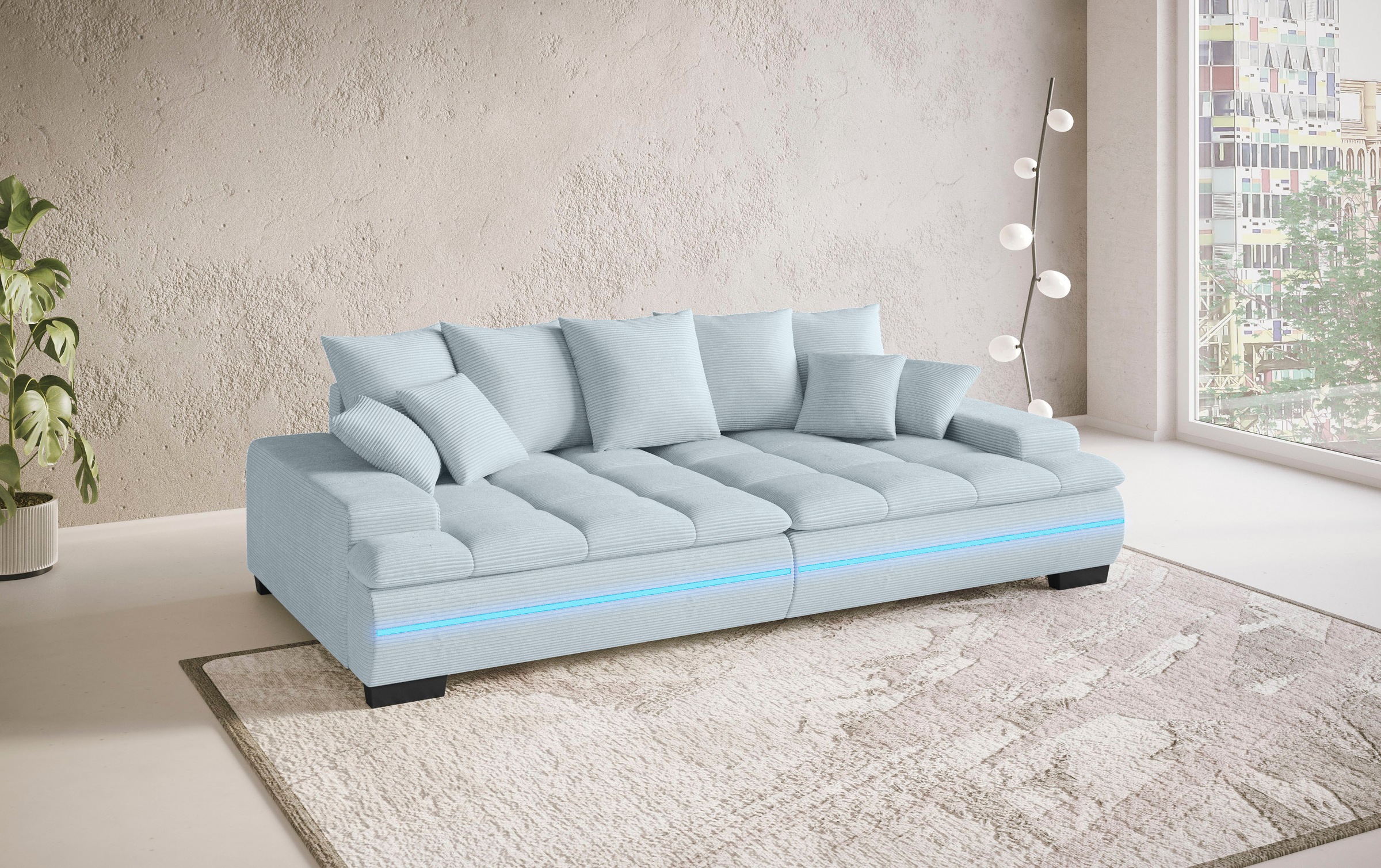 Mr. Couch Big-Sofa "Haiti II", RGB-LED Beleuchtung, Kaltschaumpolsterung, b günstig online kaufen