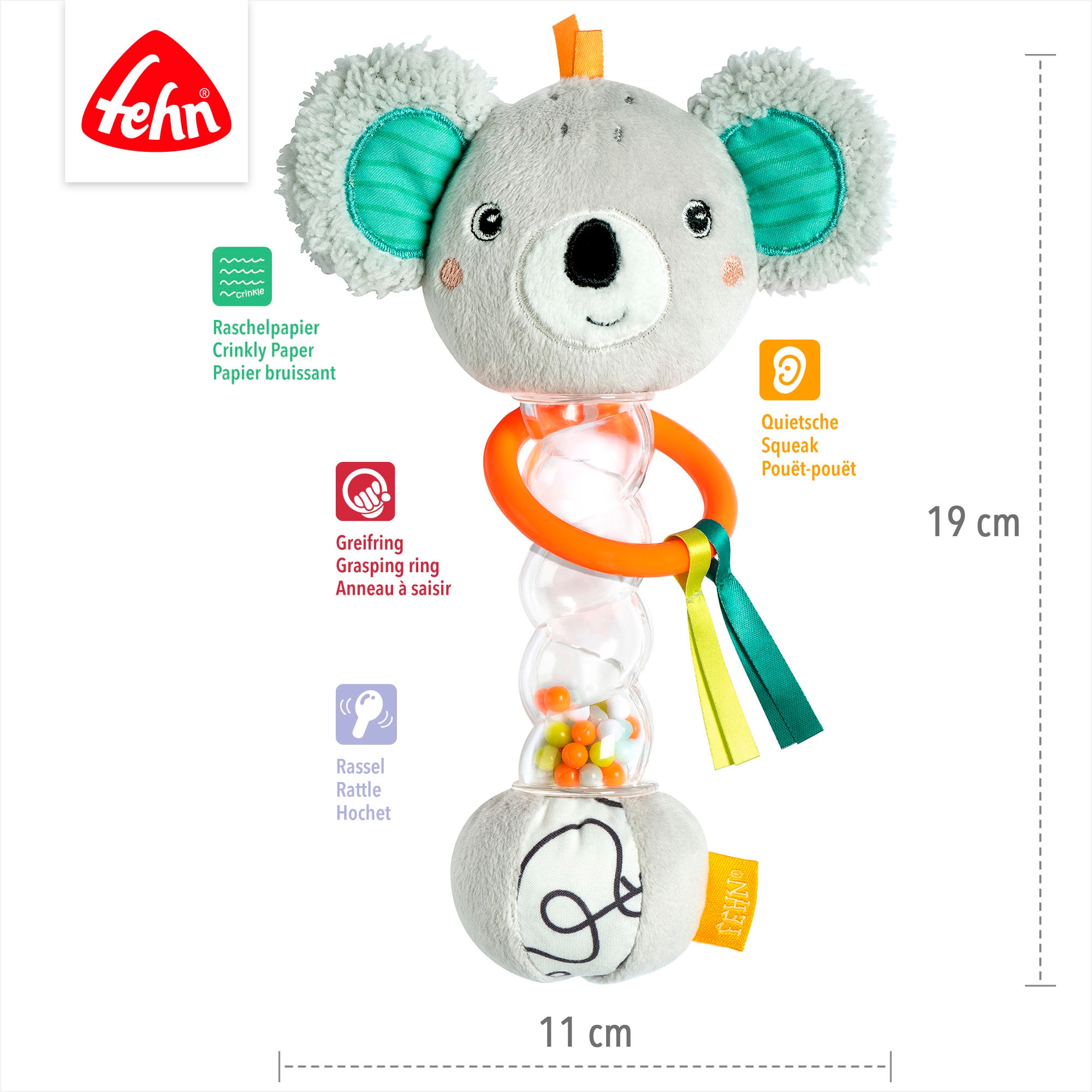 Fehn Greifspielzeug »DoBabyDoo, Rassel, Regenmacher Koala«