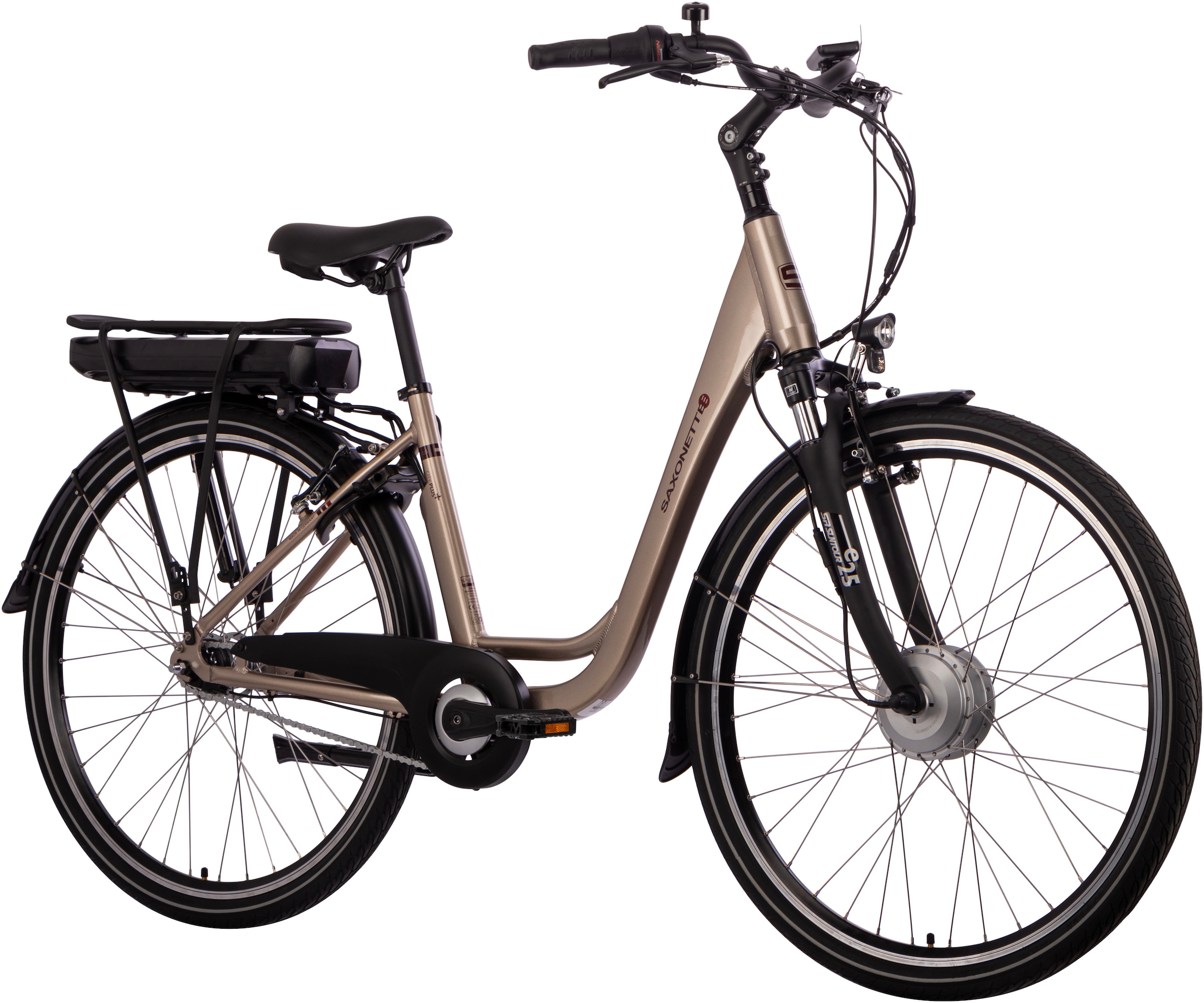SAXONETTE E-Bike »City Plus«, 7 Gang, Shimano, Nexus, Frontmotor 250 W, Pedelec, Elektrofahrrad für Damen u. Herren