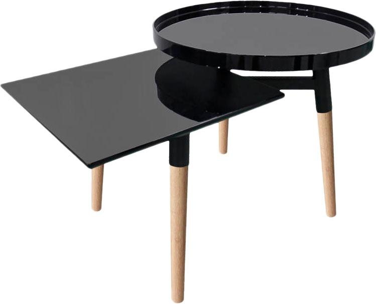 KAYOOM Beistelltisch »Butler 320, attraktiver Beistelltisch« 1 Stk. tlg. Durchmesser runde Platte: ca. 49, 5 / Eckige Platte: 40 x 40 cm Schwarz