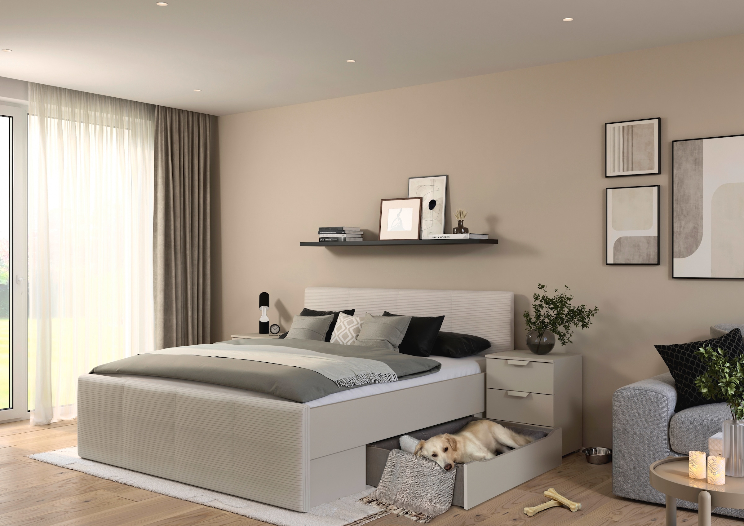 rauch Bett »Doppelbett Polsterbett Stauraumbett AGORDO«, (180x200 cm), praktische Bettschubkästen für zusätzlichen Stauraum MADE IN GERMANY