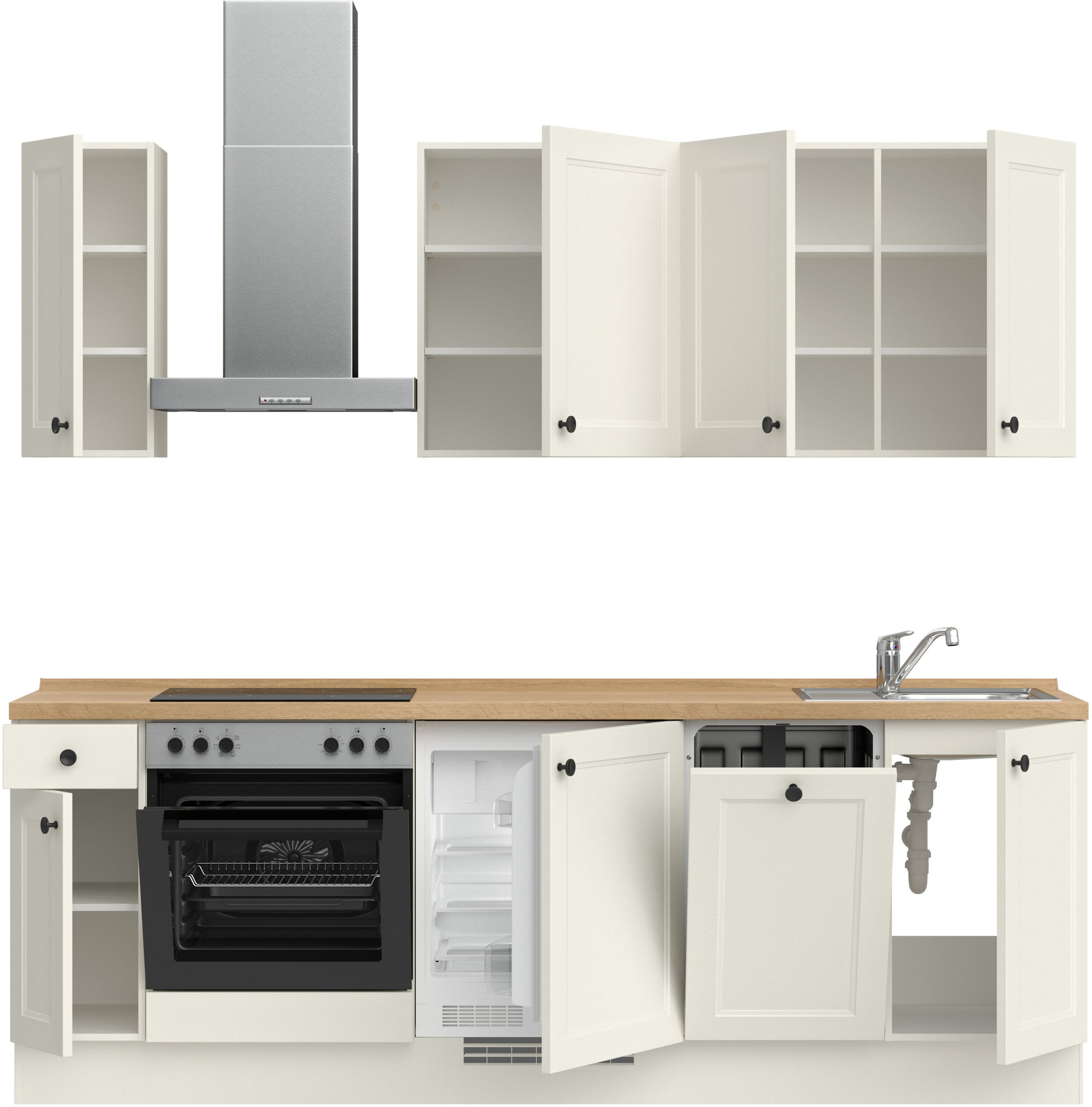 nobilia® Küchenzeile »"Cascada I"«, vormontiert, Ausrichtung wählbar, Breite 240 cm, wahlw. mit E-Geräten
