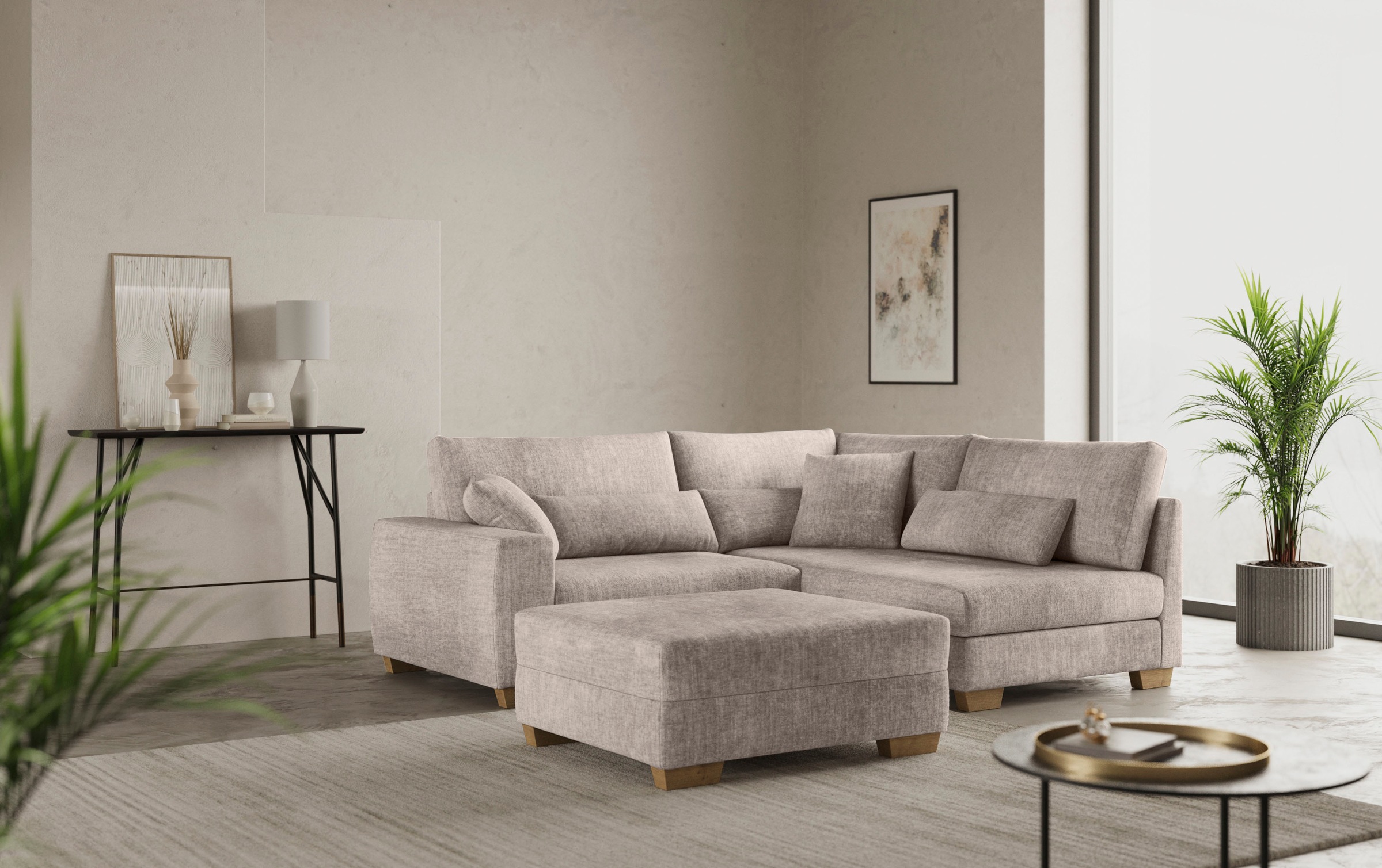 Mr. Couch Hocker »II«, Mit Federkern, wahlweise mit DuraSpring-Taschenfederkern