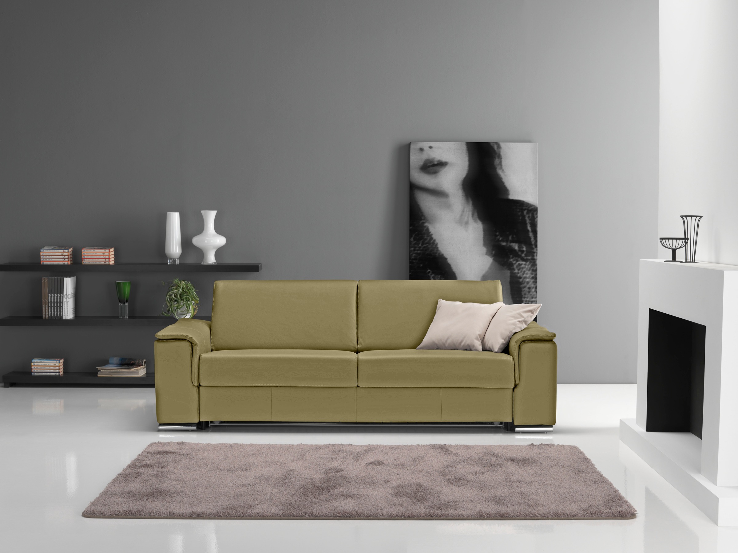 Egoitaliano Schlafsofa »Cecilia, modern & elegant, erstklassiger Sitzkomfort, Dauerschläfer«, inkl. Matratze und hochwertigem Metallbettrahmen, toller Schlafkomfort