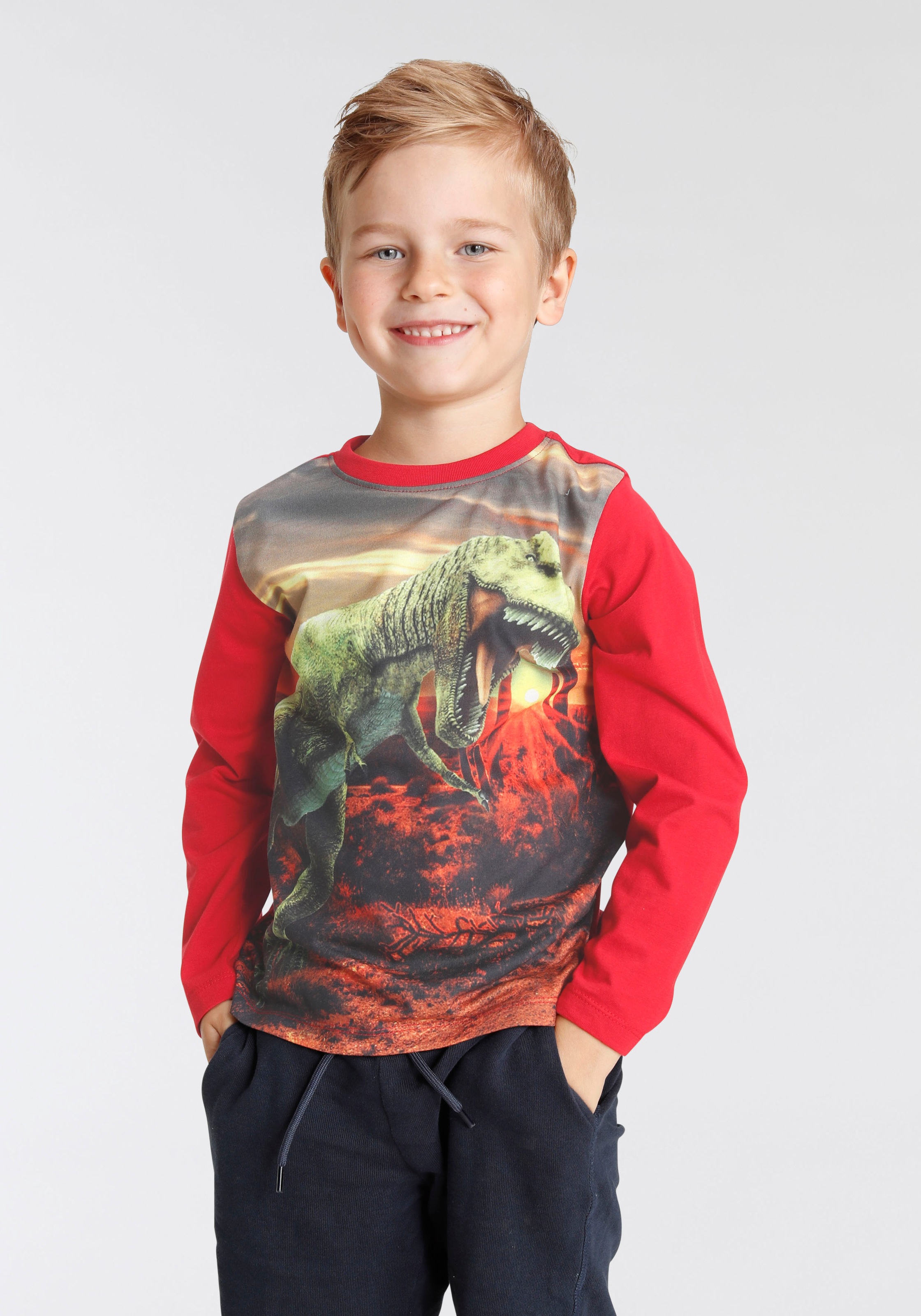 KIDSWORLD Langarmshirt »BIGGEST DINO EVER« Fotodruck