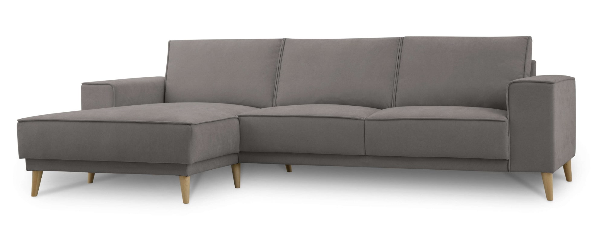 OTTO home Ecksofa »Oland Skandi, weicher Chenille-Stoff« L-Form, 280 cm, Wellenunterfederung, Skandi-Design, Massivholzfüße
