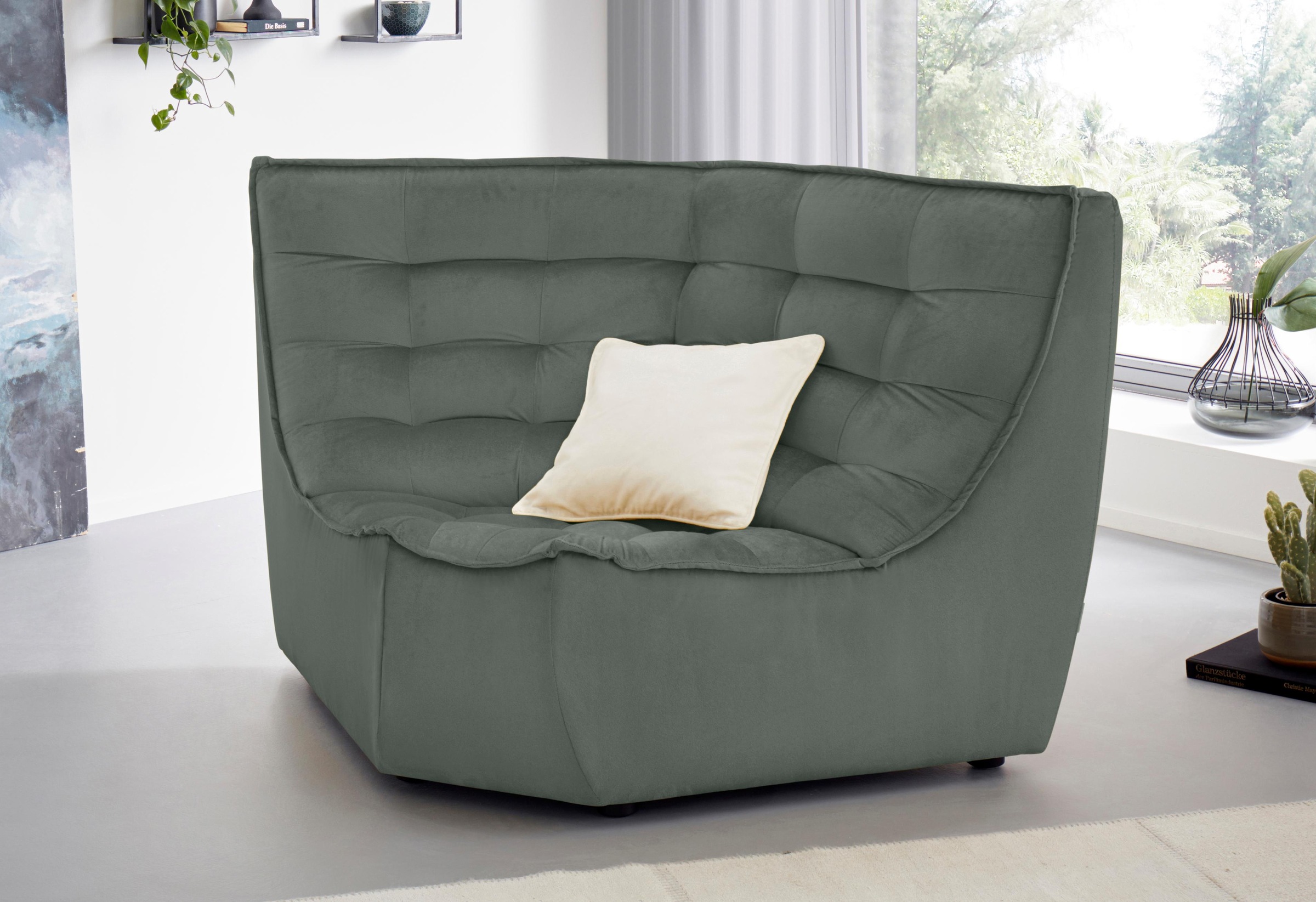 CALIA ITALIA Ecksofa »Banjo,, Eckelement, tolles Design und hoher Sitzkomfo günstig online kaufen