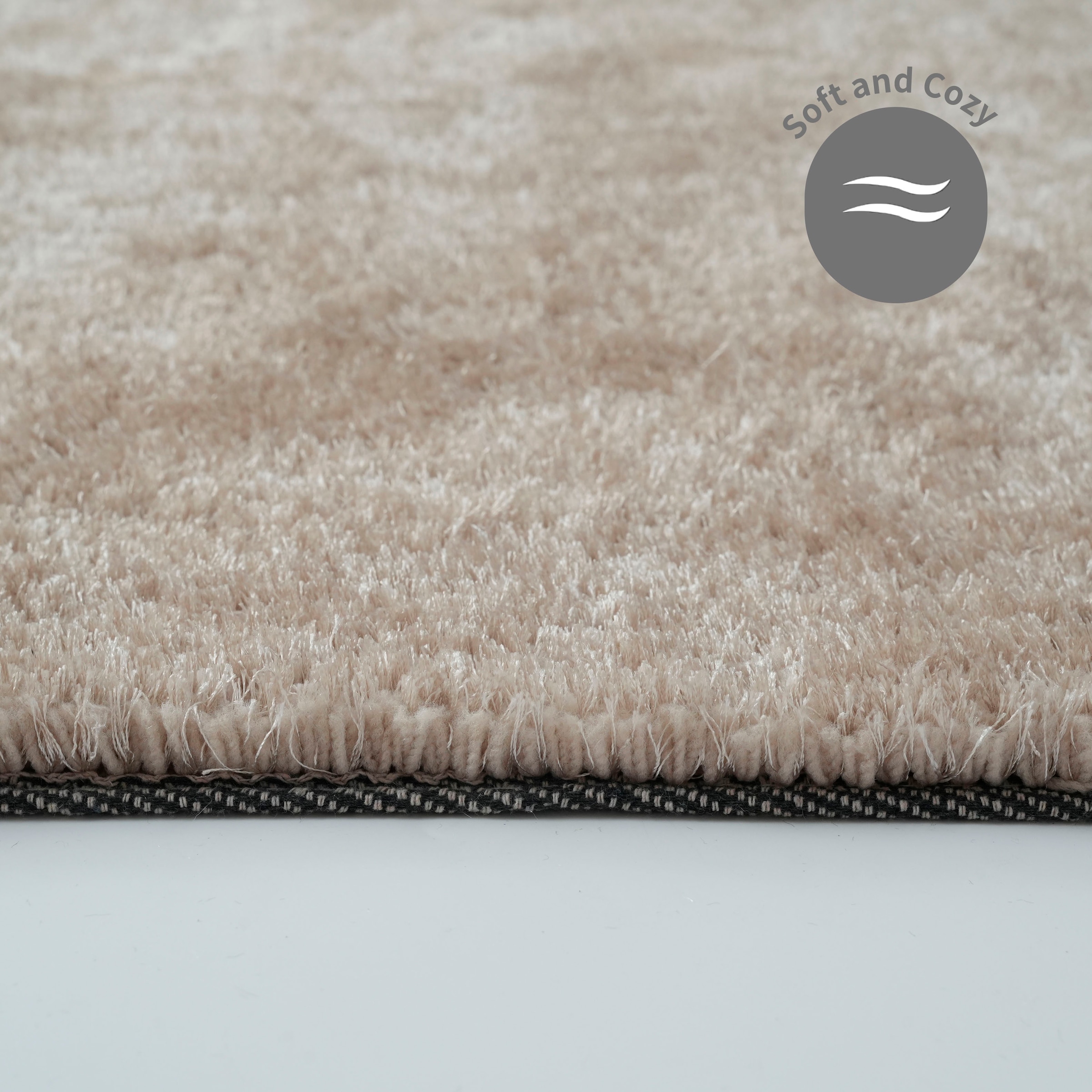 my home Hochflor-Teppich »Dana light, besonders weich, Mikrofaser Teppiche«, rechteckig, 25 mm Höhe, uni, leichter Glanz, Wohnzimmer, Schlafzimmer, Esszimmer