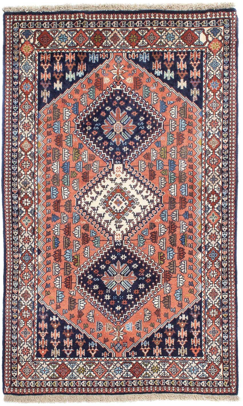 morgenland Wollteppich »Yalameh Medaillon Blu scuro 155 x 103 cm«, rechteck günstig online kaufen