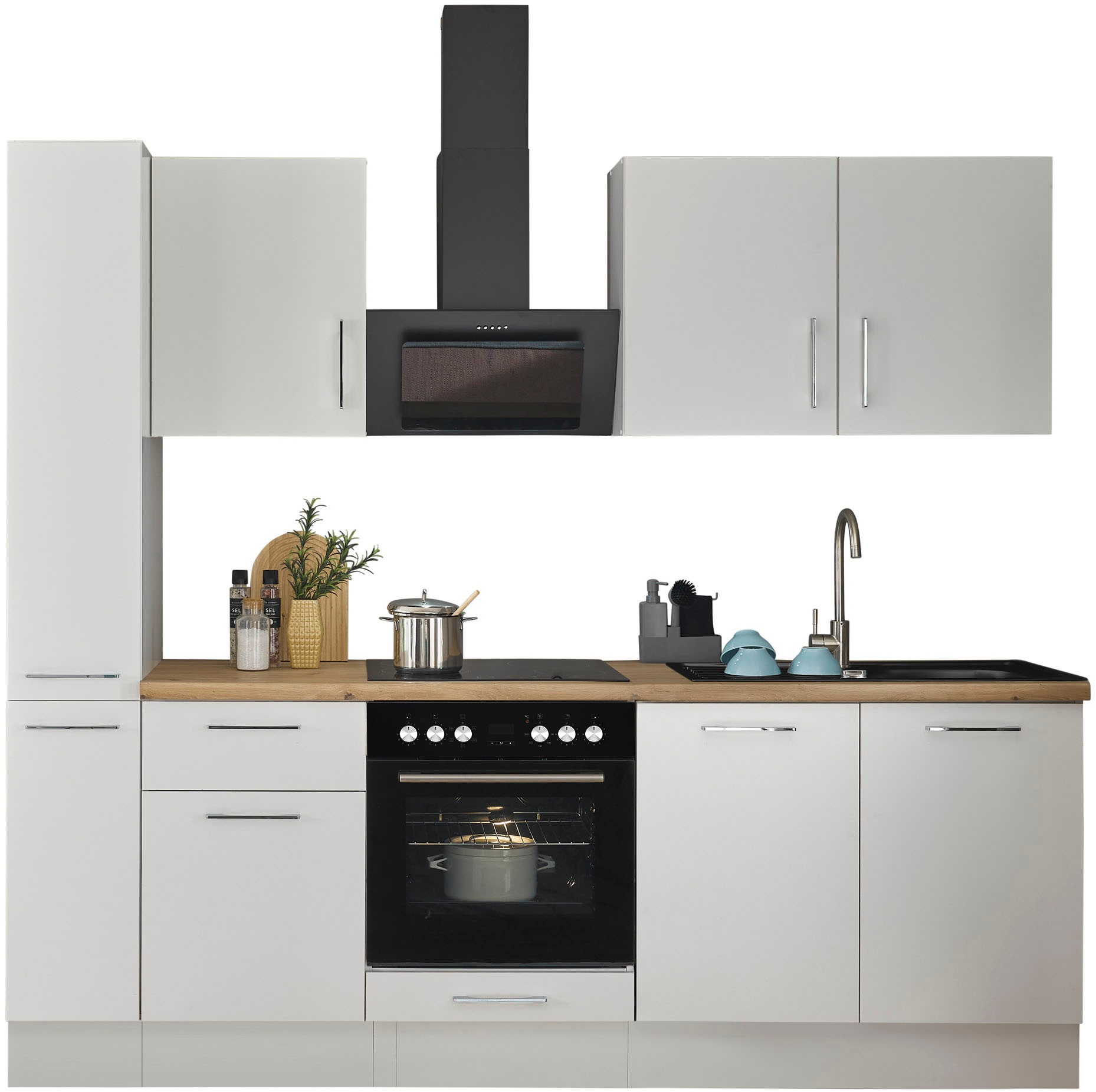BASIC by Balculina Küchenzeile »Turin«, Breite 240 cm, wahlweise mit E-Geräten