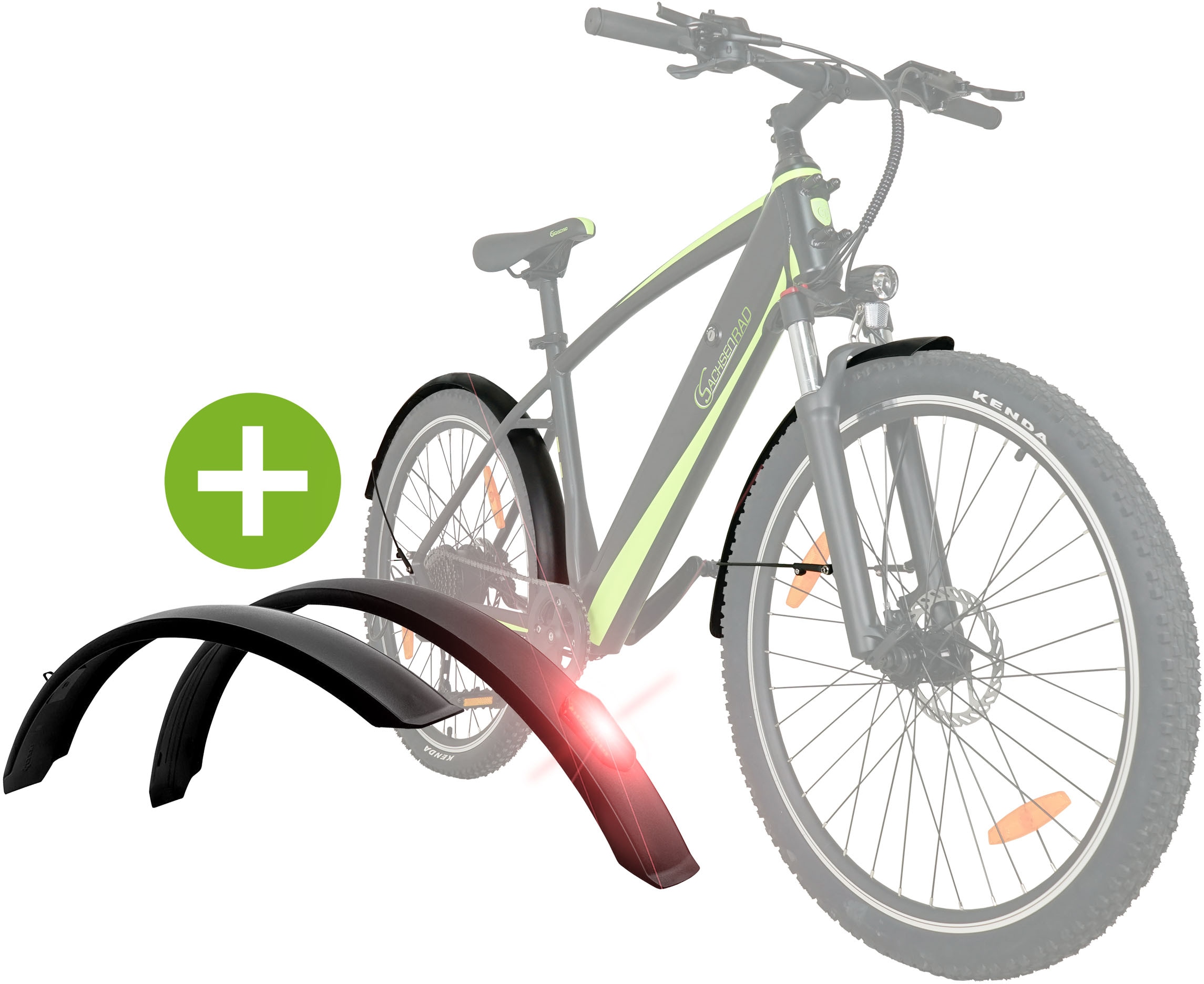 SachsenRad E-Bike »R8 Flex III«, 9 Gang, Shimano, Shimano Altus, Heckmotor 250 W, (mitgeliefertes, optionales Schutzblech mit integriertem Rücklicht), LCD-Steuerdisplay, Fahrmodus Pedelec, LED-
Beleuchtung
