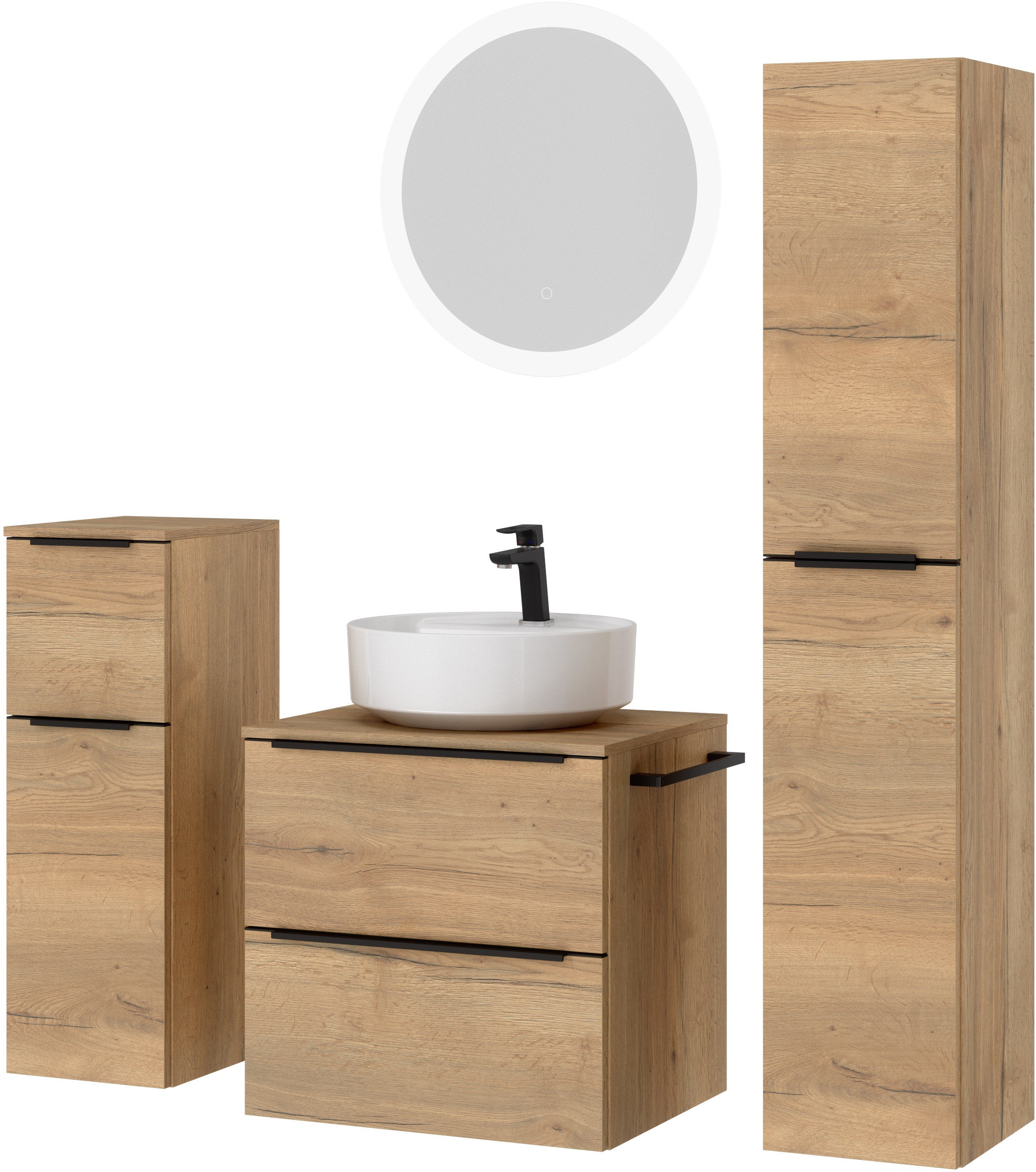 nobilia® Badmöbel-Set »Alvene«, (4 St., vormontiert, mit Soft-Close), inkl. günstig online kaufen