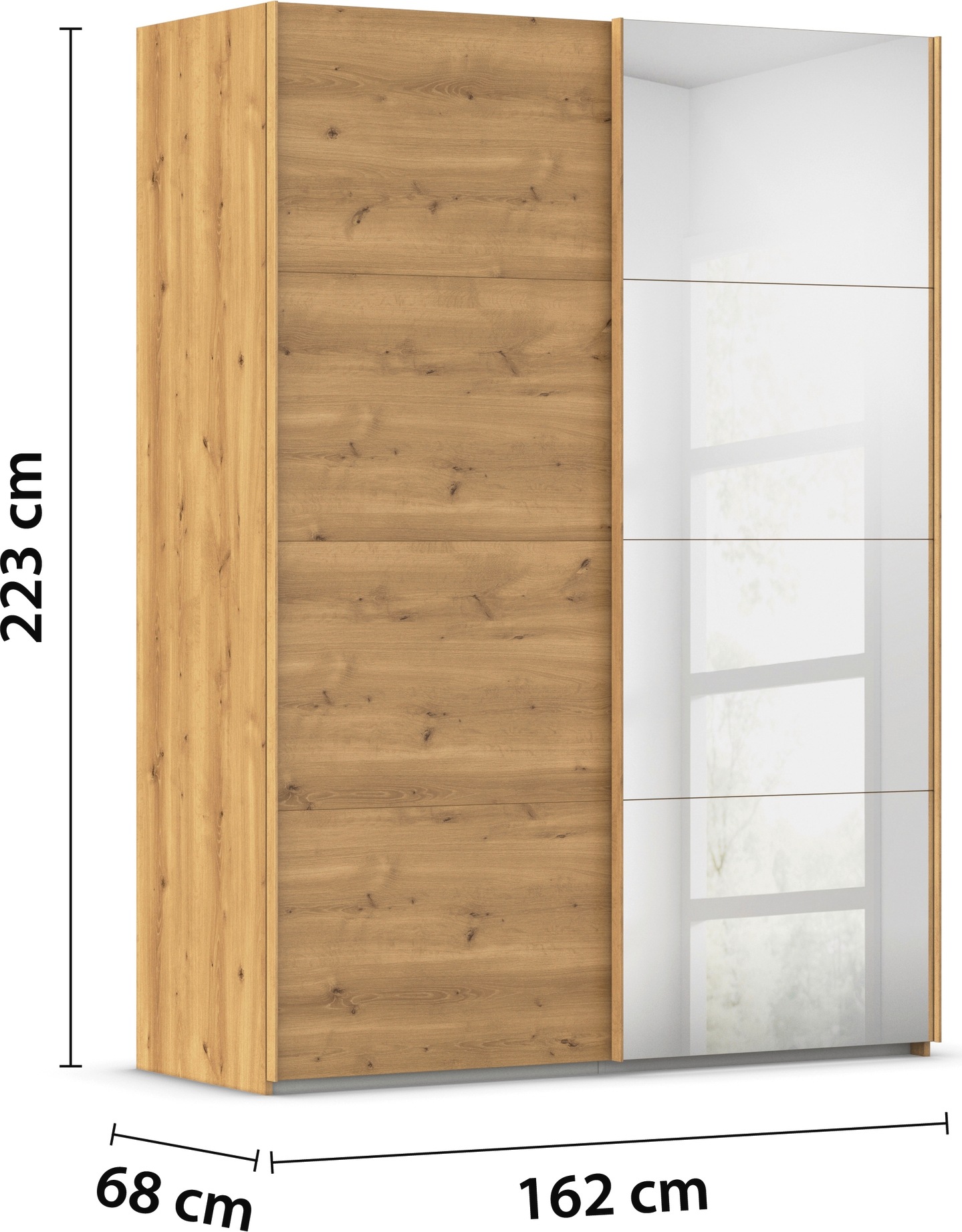 rauch Schwebetürenschrank »Kleiderschrank Schrank Garderobe Schlafzimmerschrank EVELYN«, in elegantem Stil mit Spiegel 5 Breiten viel Stauraum MADE IN GERMANY