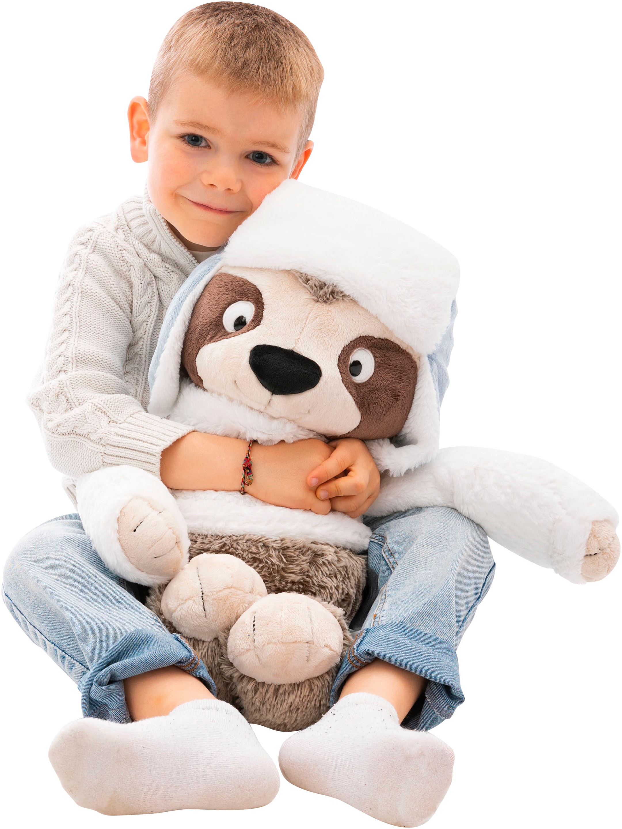Nici Kuscheltier »Winter, Faultier Izzy Icetumbler mit Mütze, 50 cm schlenkernd«, schlenkernd; enthält recyceltes Material