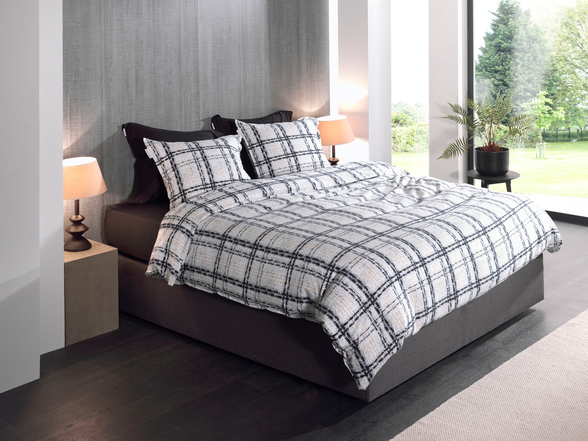Heckett & Lane Bettwäsche »Ennio« 2 Stk. tlg. Karo Muster, hochwertiges Flanell, Bettwäsche ab 135x200 cm
